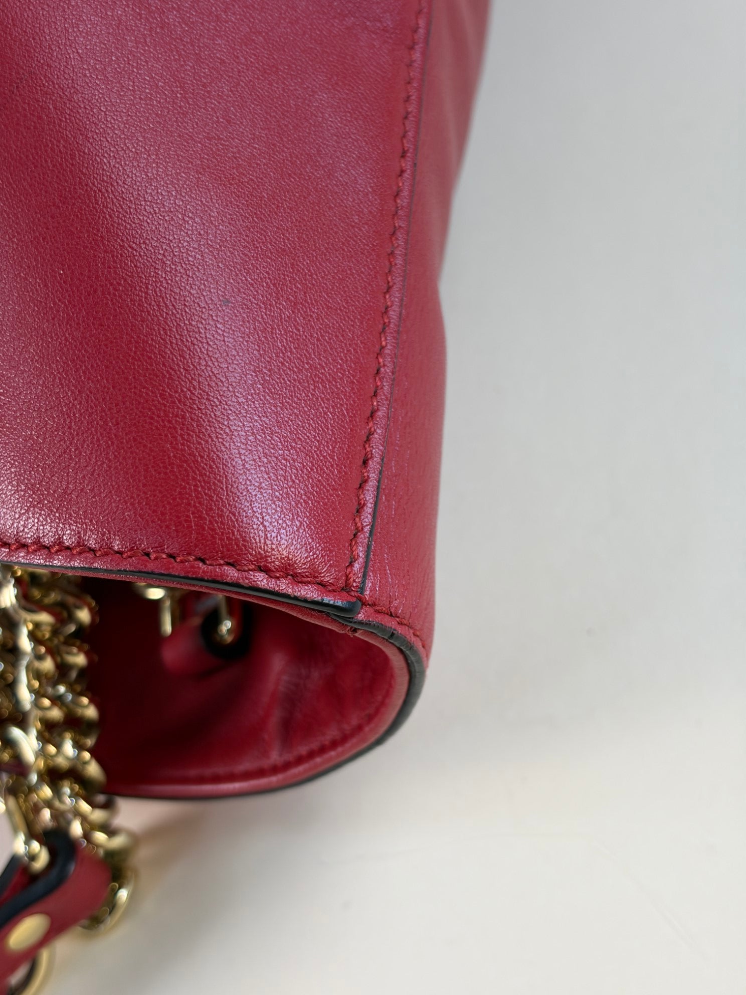 Gucci reed apollo tote bag gg embossed calfskin leather gold