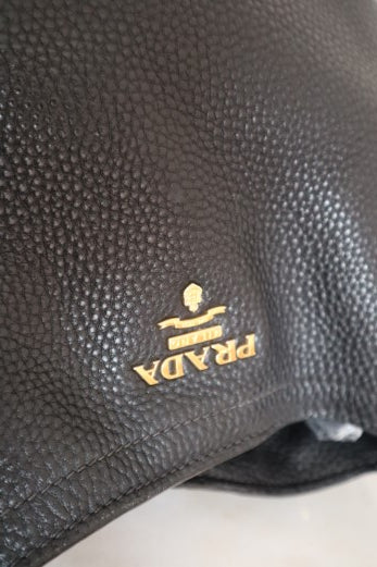 Prada Black Vitello Daino Shoulder Bag