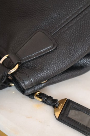 Prada Black Vitello Daino Shoulder Bag