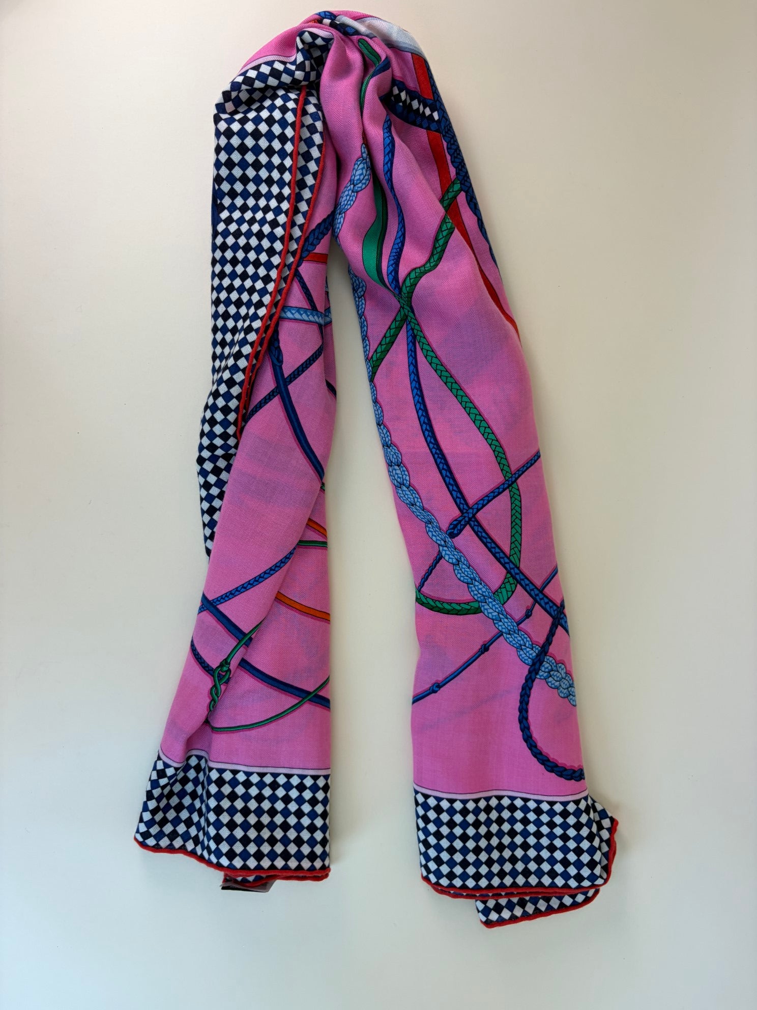 Hermes aed foets et badines pink/colorway cashmere