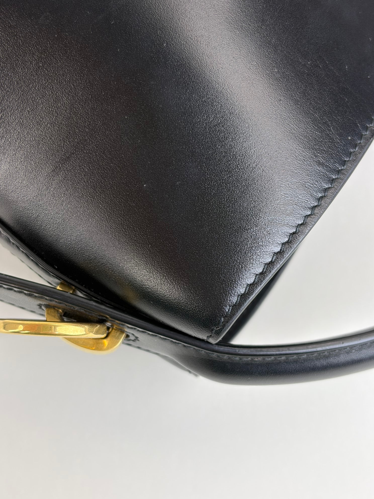 YSL black calfskin shiny leather le 37 small bucket bag