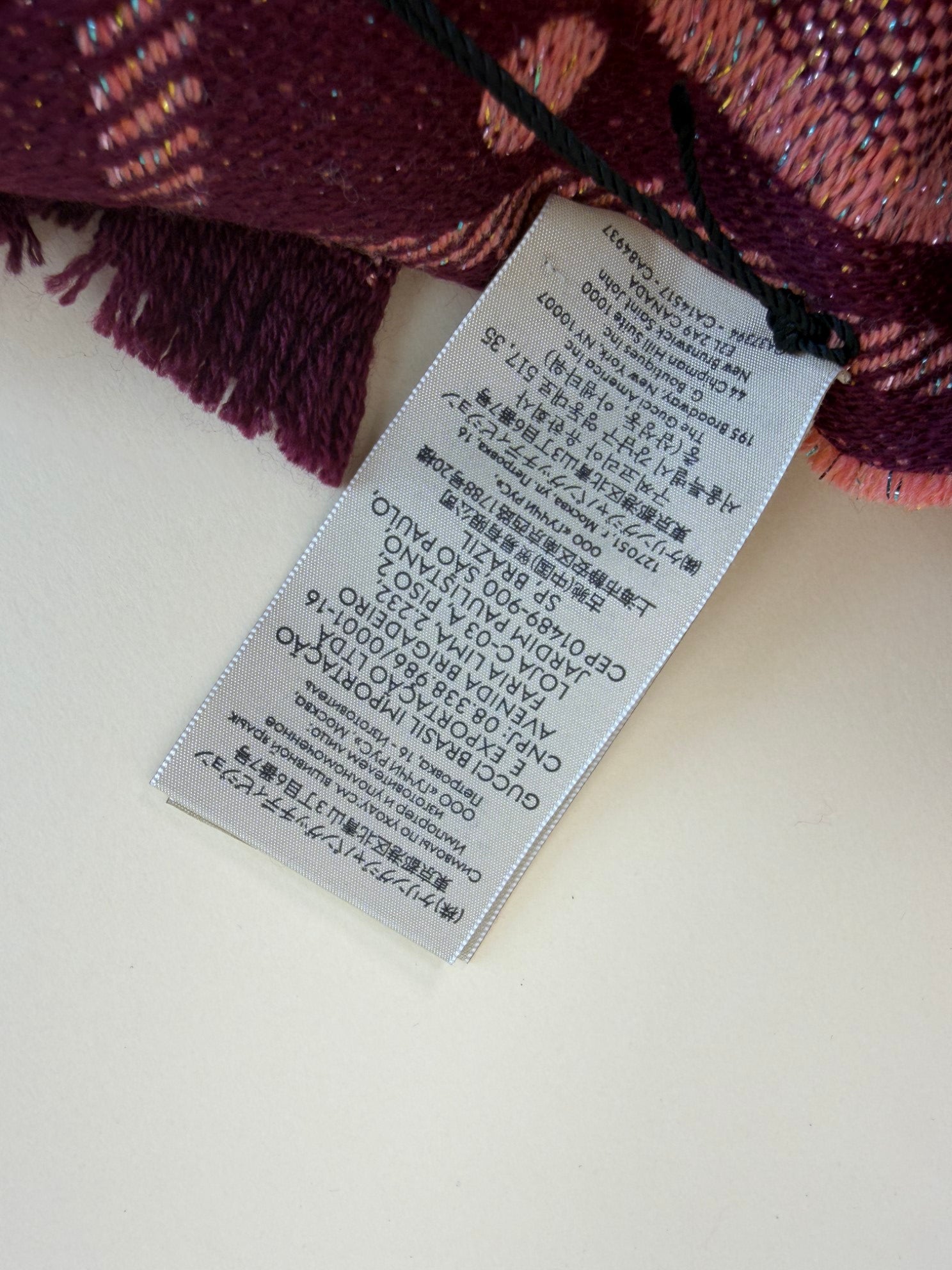 GUCCI gg jacquard wool scarf orange/red