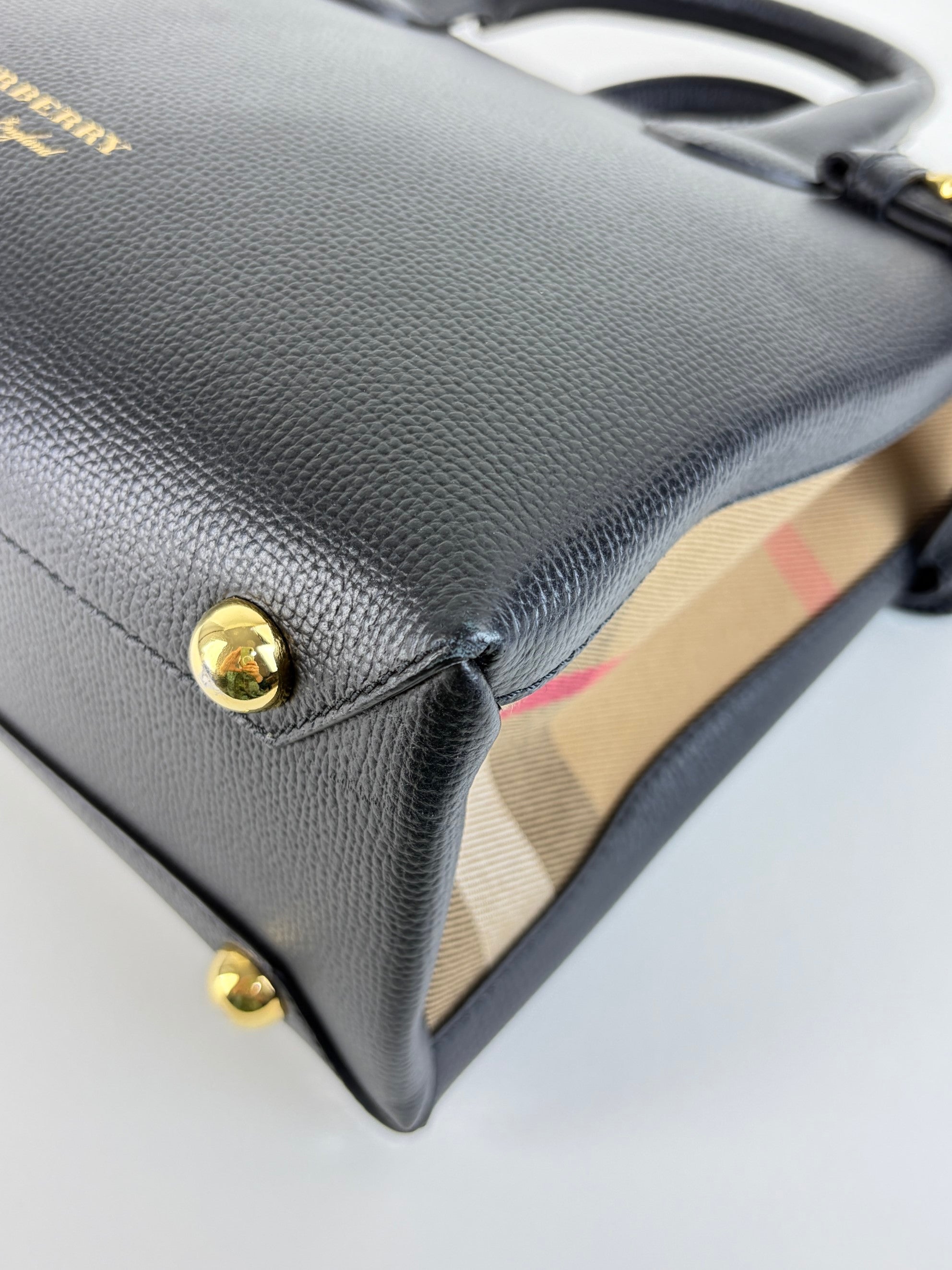 Burberry black Banner small tote Bag