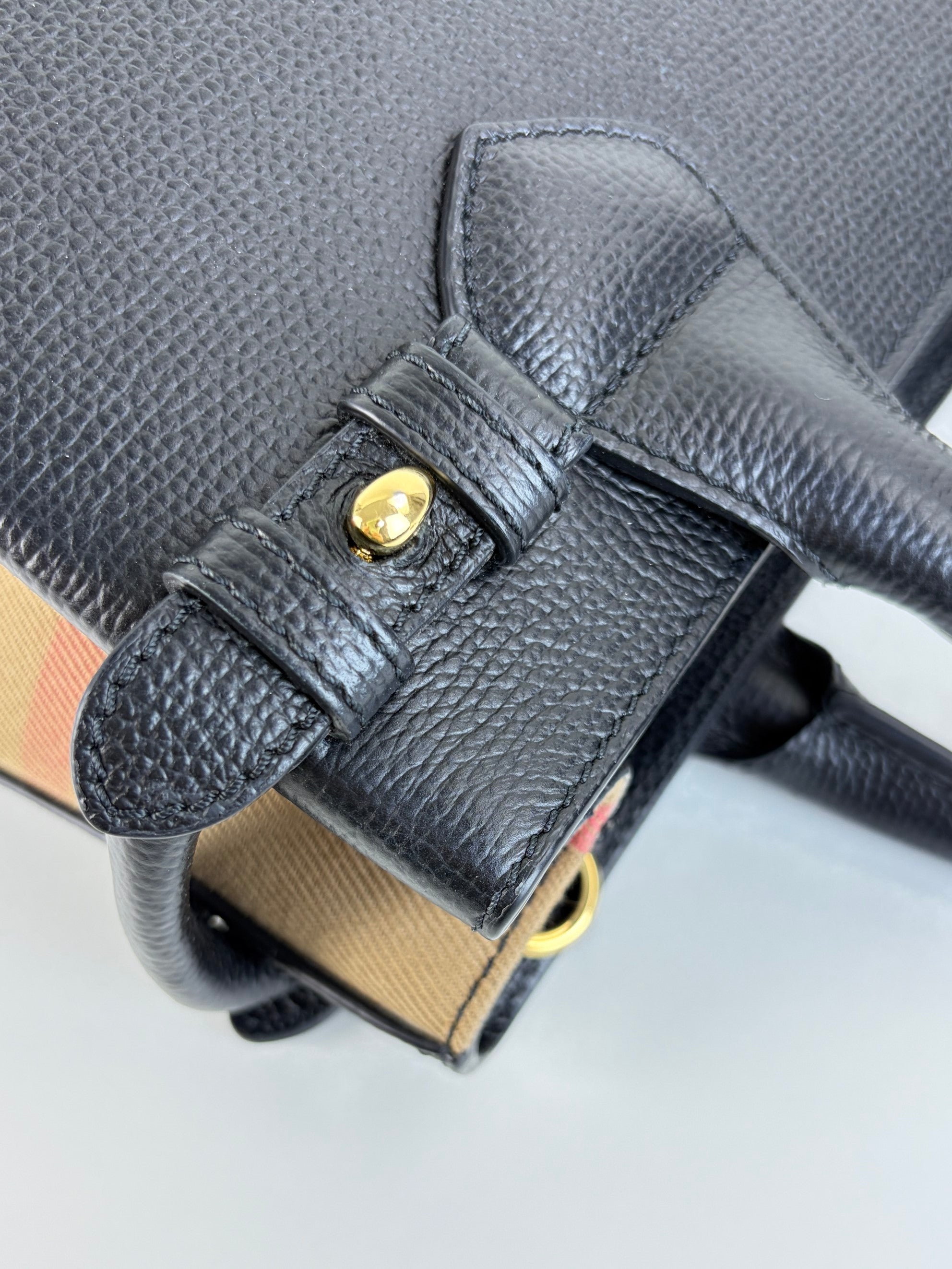 Burberry black Banner small tote Bag