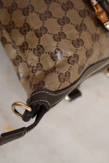 Gucci Brown GG Bamboo Tote Bag