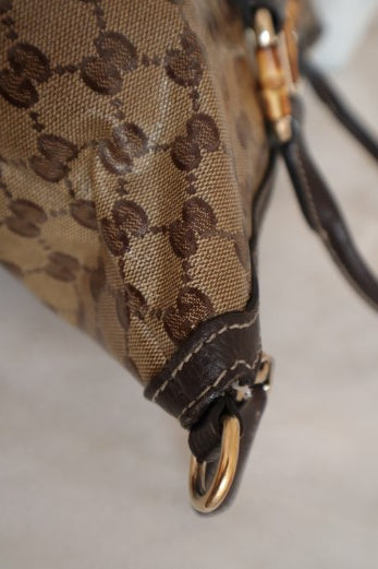 Gucci Brown GG Bamboo Tote Bag