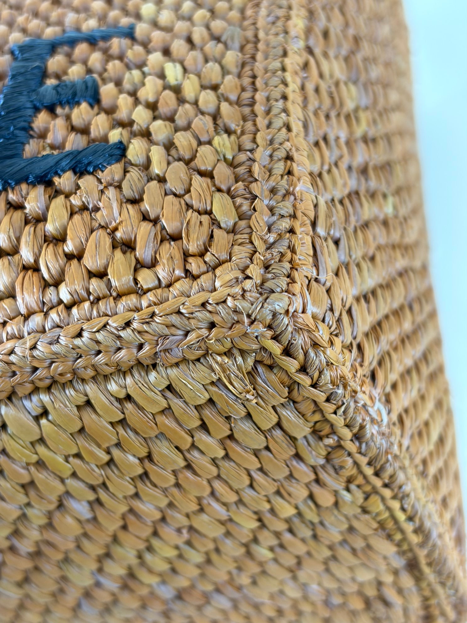 Loewe Bicolor Paula's Ibiza Raffia Font Small Tote Bag