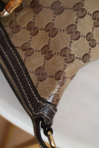 Gucci Brown GG Bamboo Tote Bag