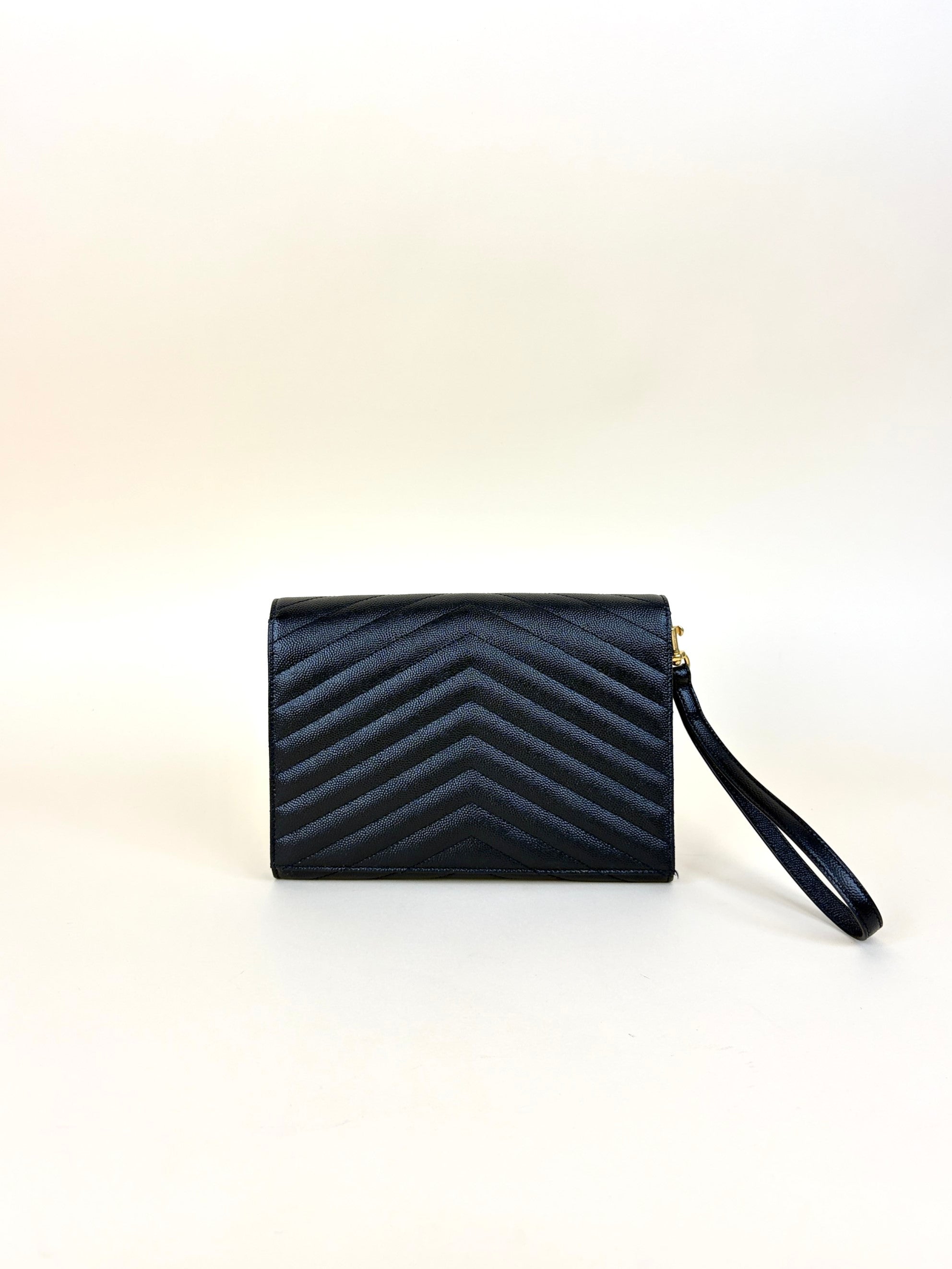 YSL Black Cassandre Envelope Pouch
