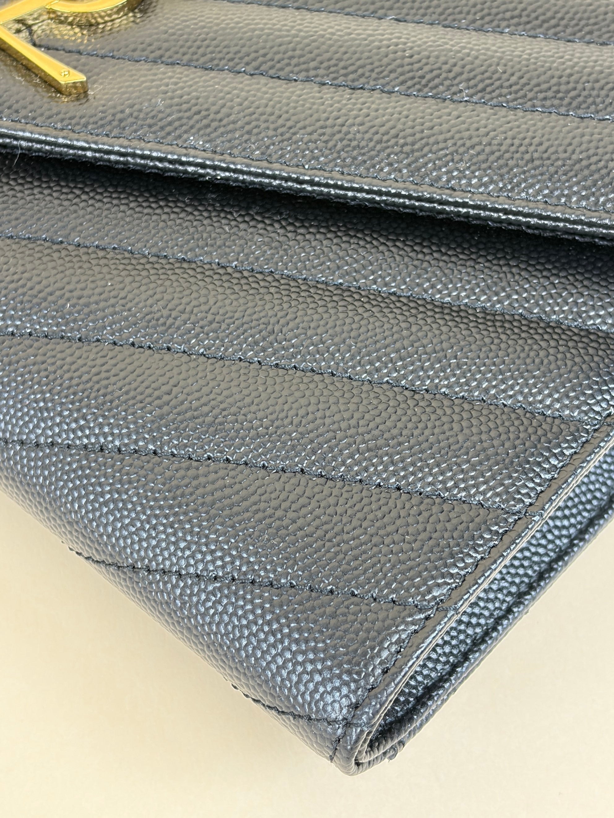 YSL Black Cassandre Envelope Pouch