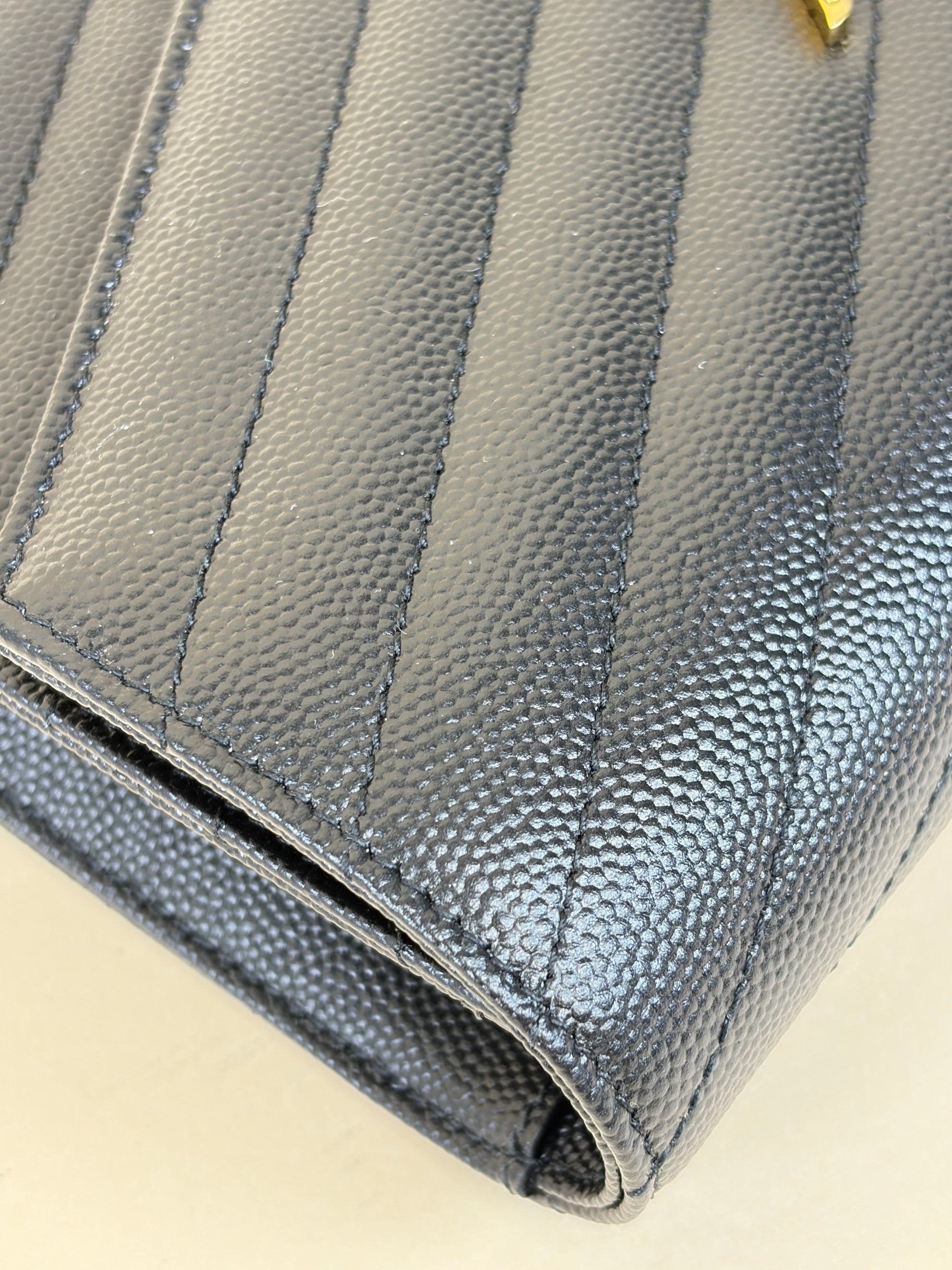 YSL Black Cassandre Envelope Pouch