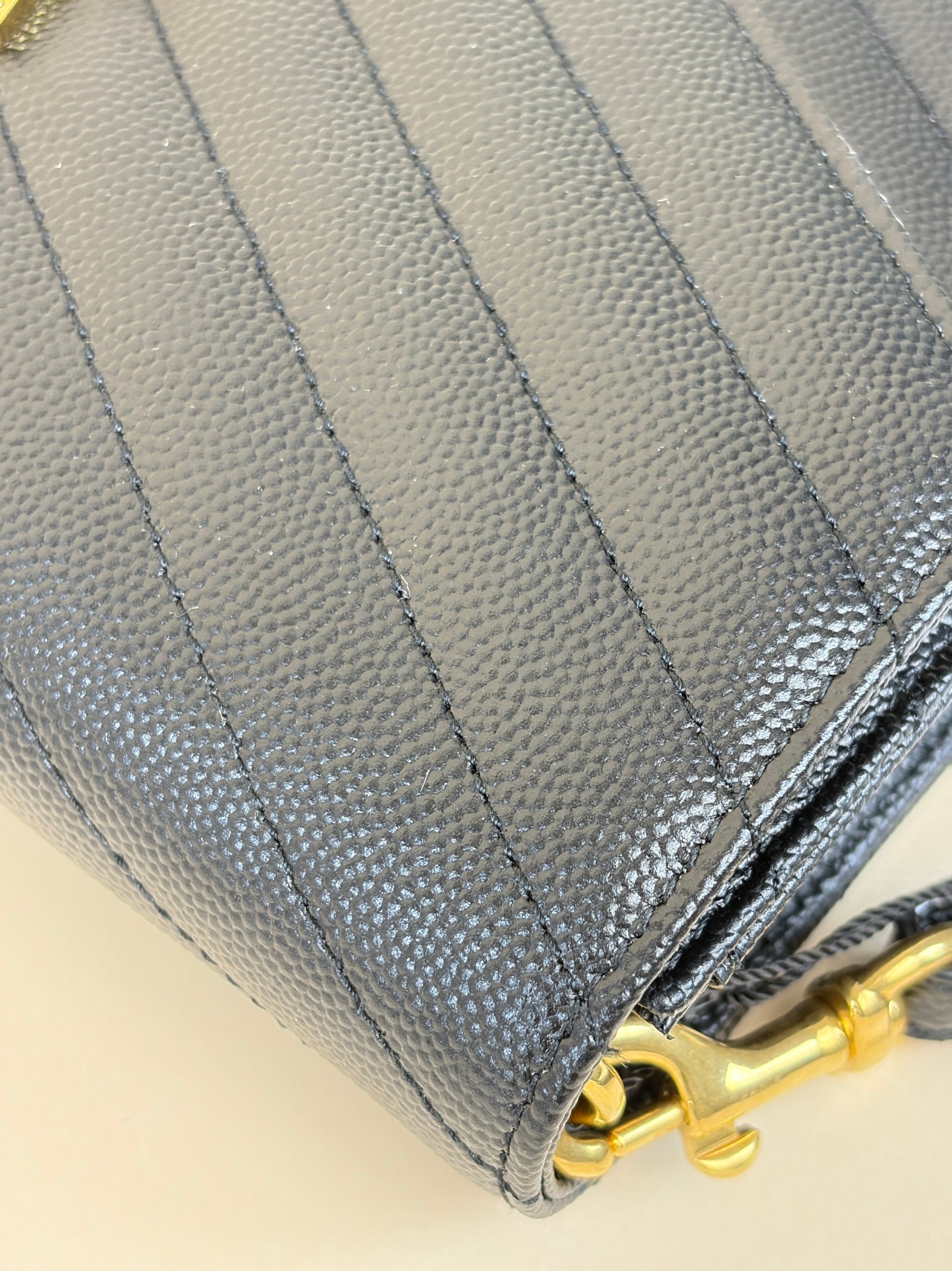 YSL Black Cassandre Envelope Pouch