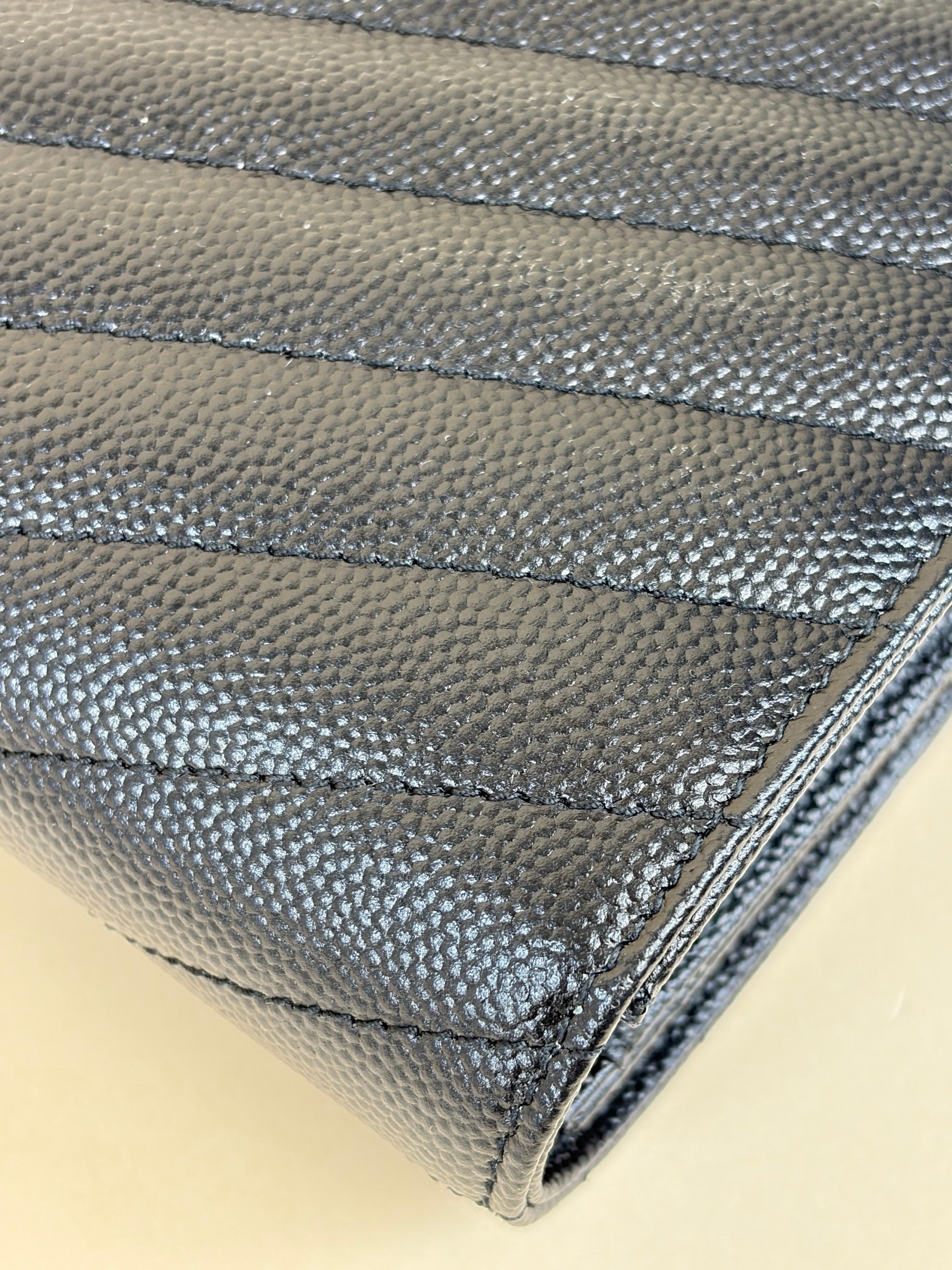 YSL Black Cassandre Envelope Pouch