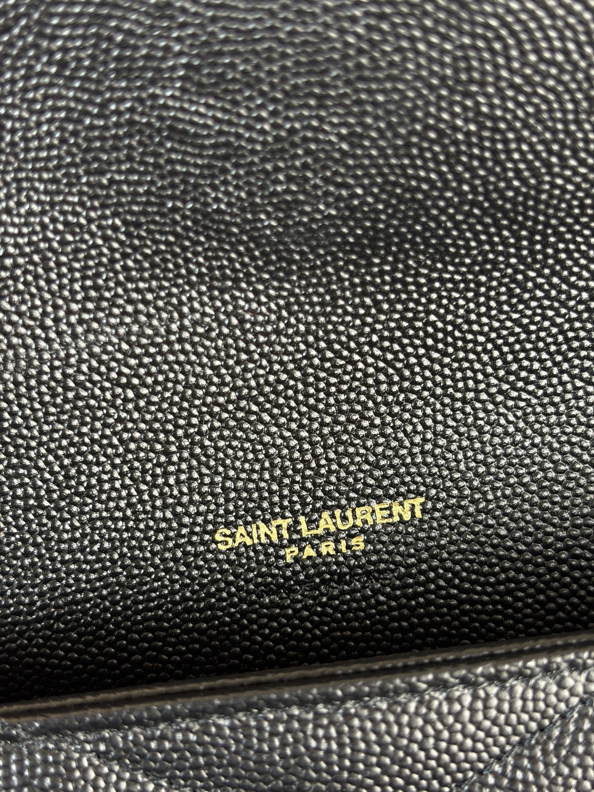 YSL Black Cassandre Envelope Pouch