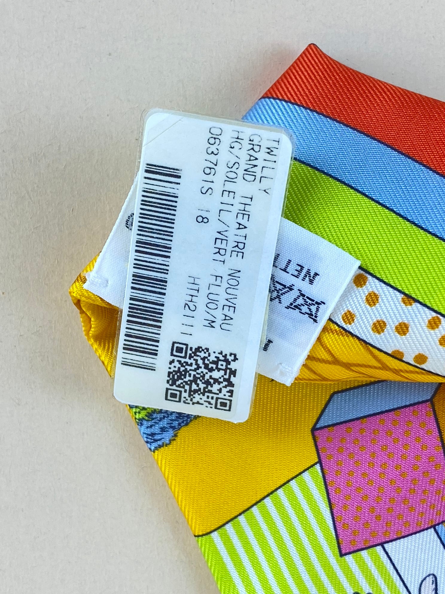 HERMES grandee theatre nouveau silk orange/ yellow twilly