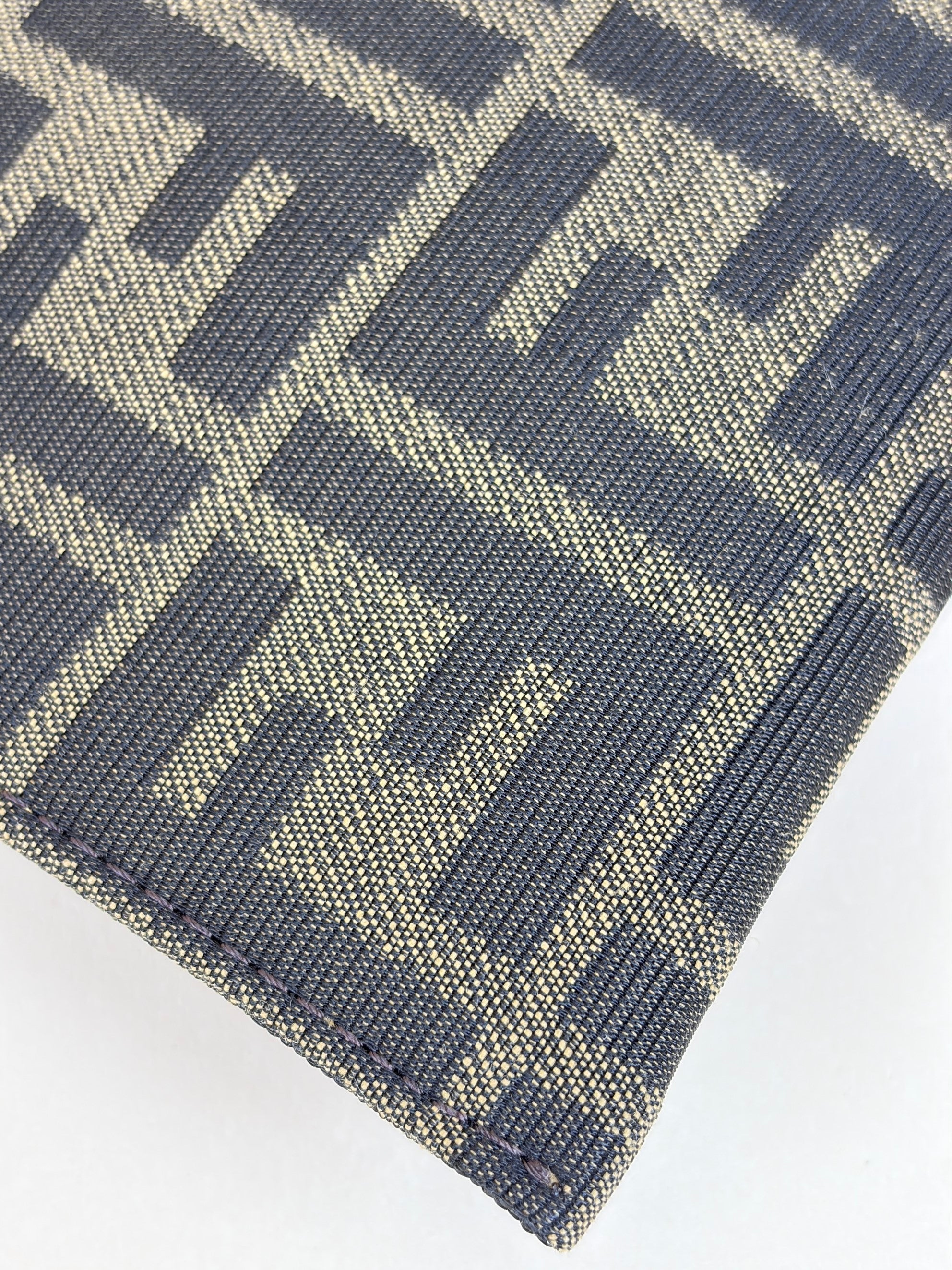 Fendi Brown Tobacco Jacquard FF Fabric Large Flat Pouch