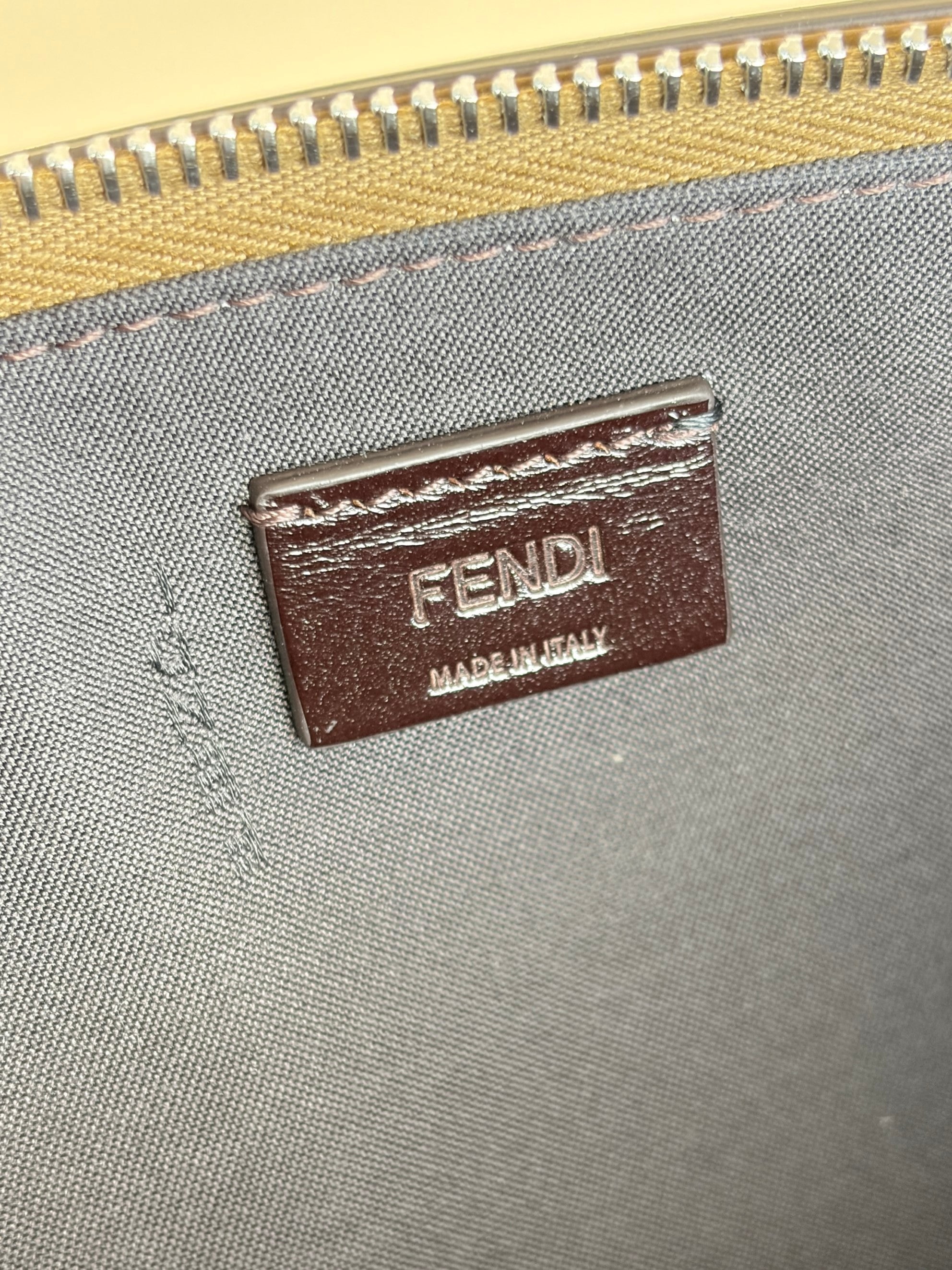 Fendi Brown Tobacco Jacquard FF Fabric Large Flat Pouch