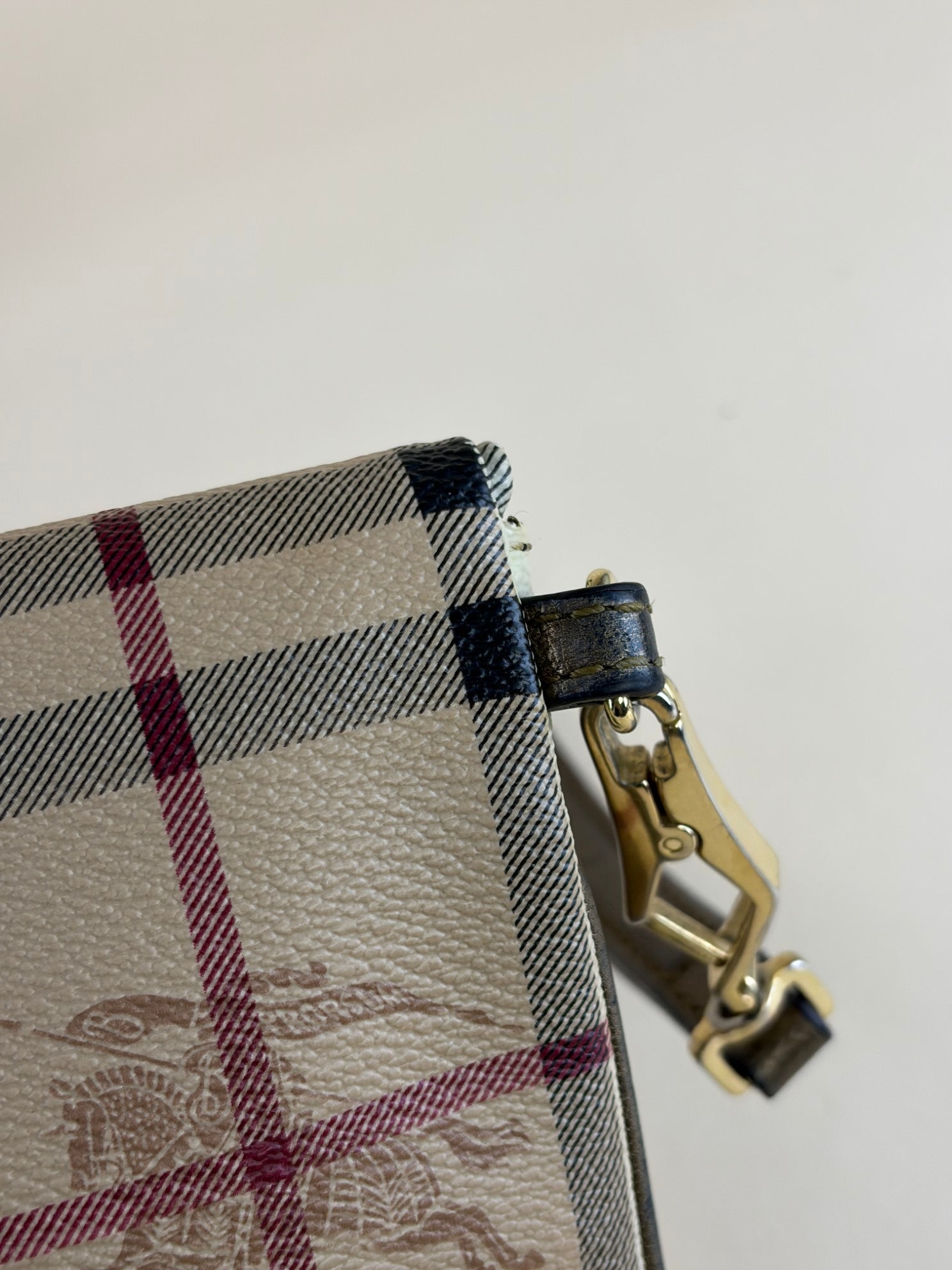 Burberry Metallic Adoline Haymarket Fold Over Clutch