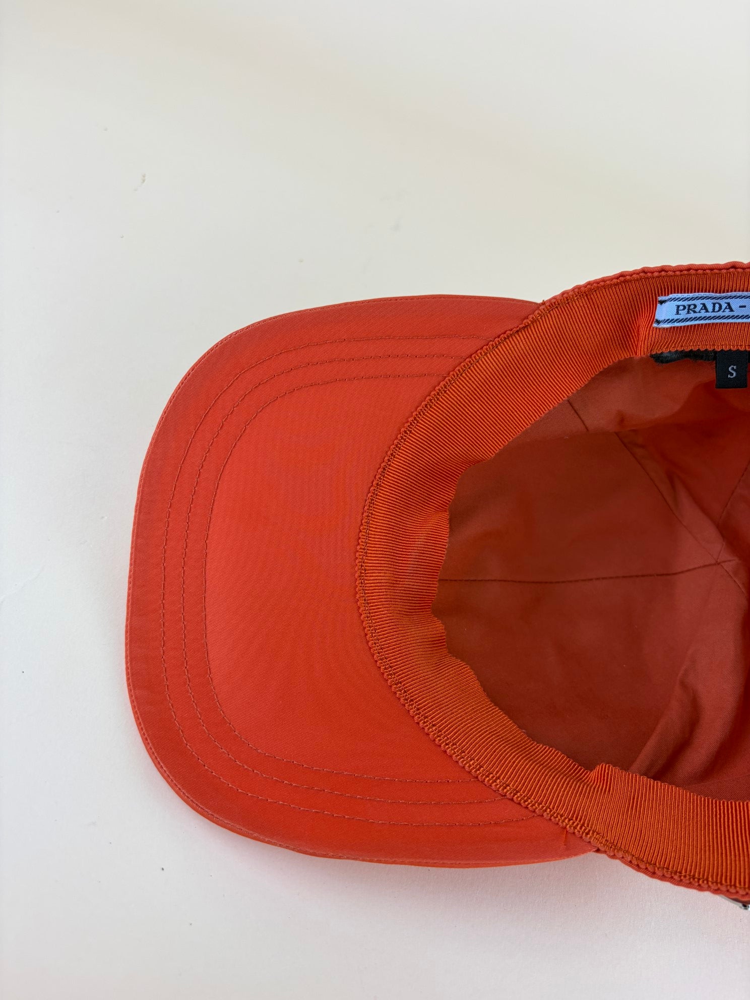 Prada Orange Re-Nylon Baseball Cap Small