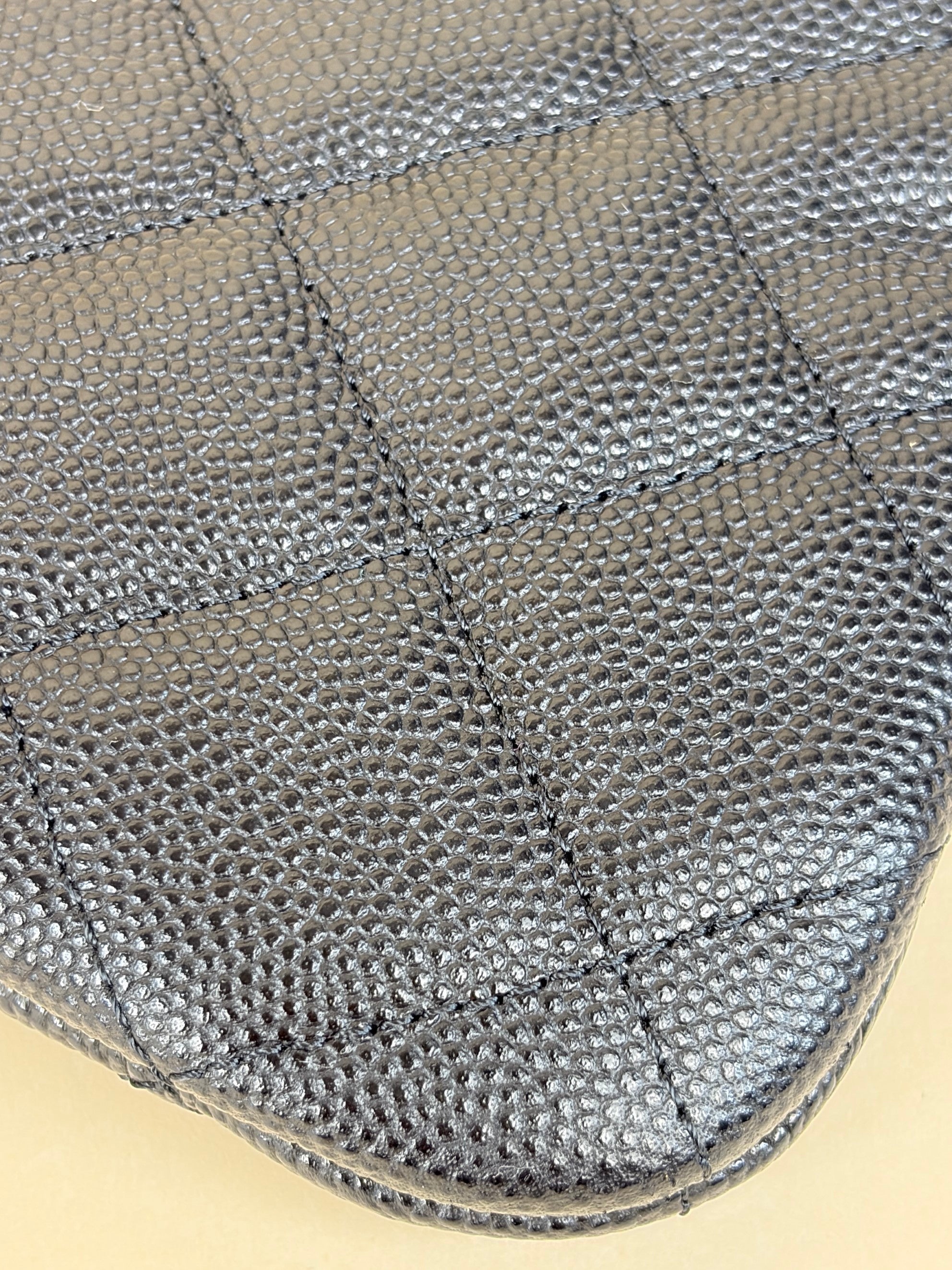 Chanel Black Classic O-CASE Zip Large Pouch