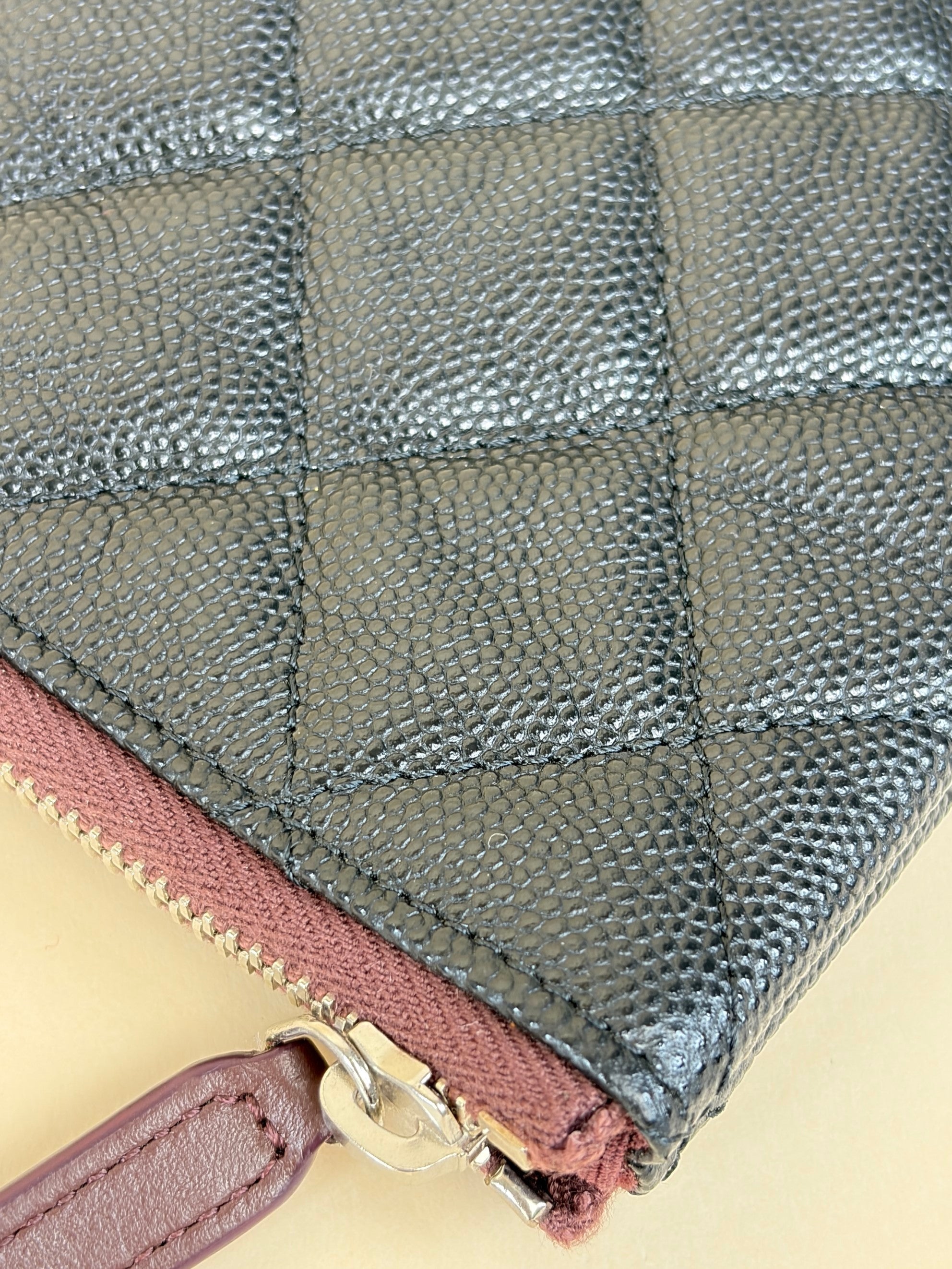 Chanel Black Classic O-CASE Zip Large Pouch