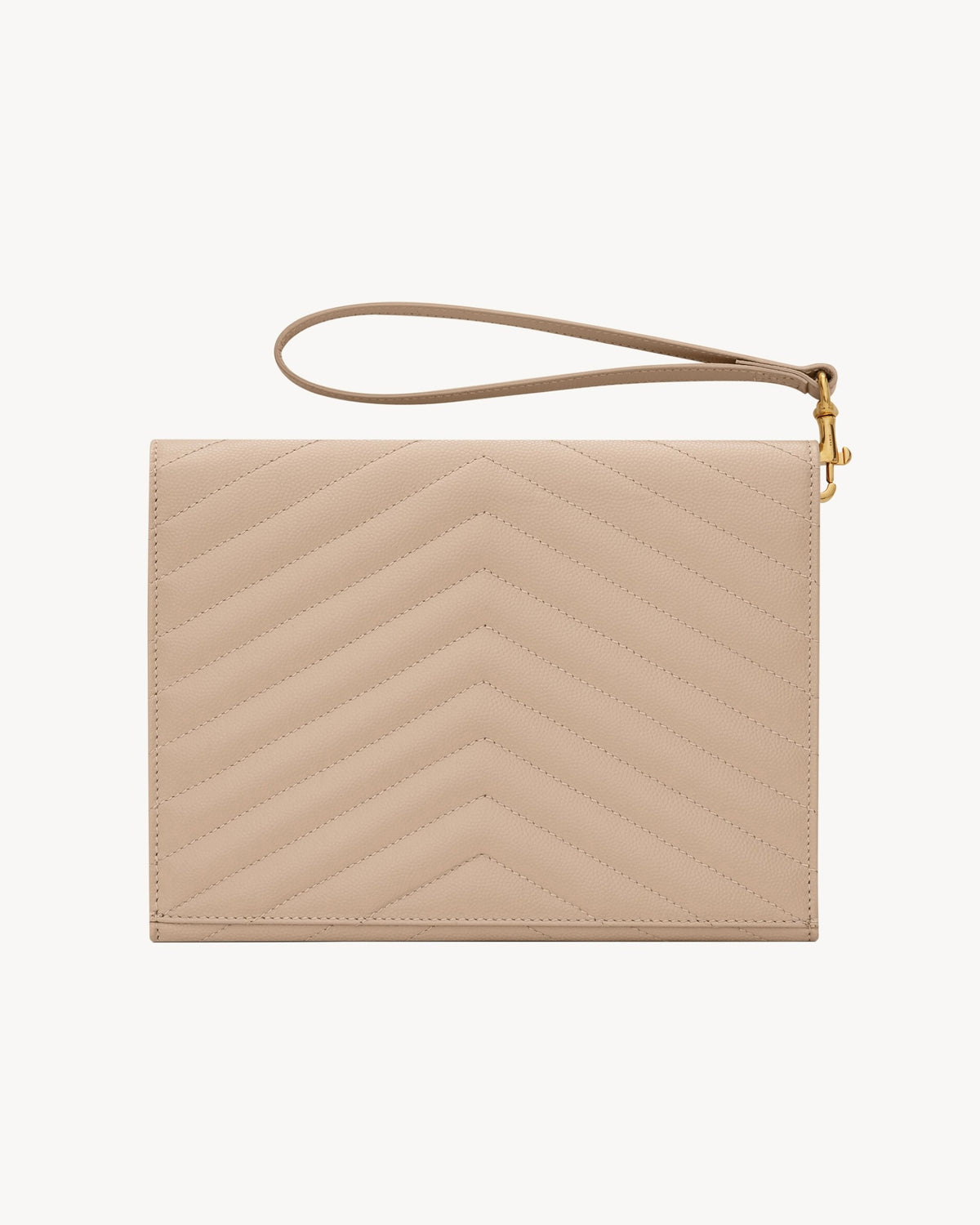 ysl dark beige grain de Poudre leather Cassandre flap