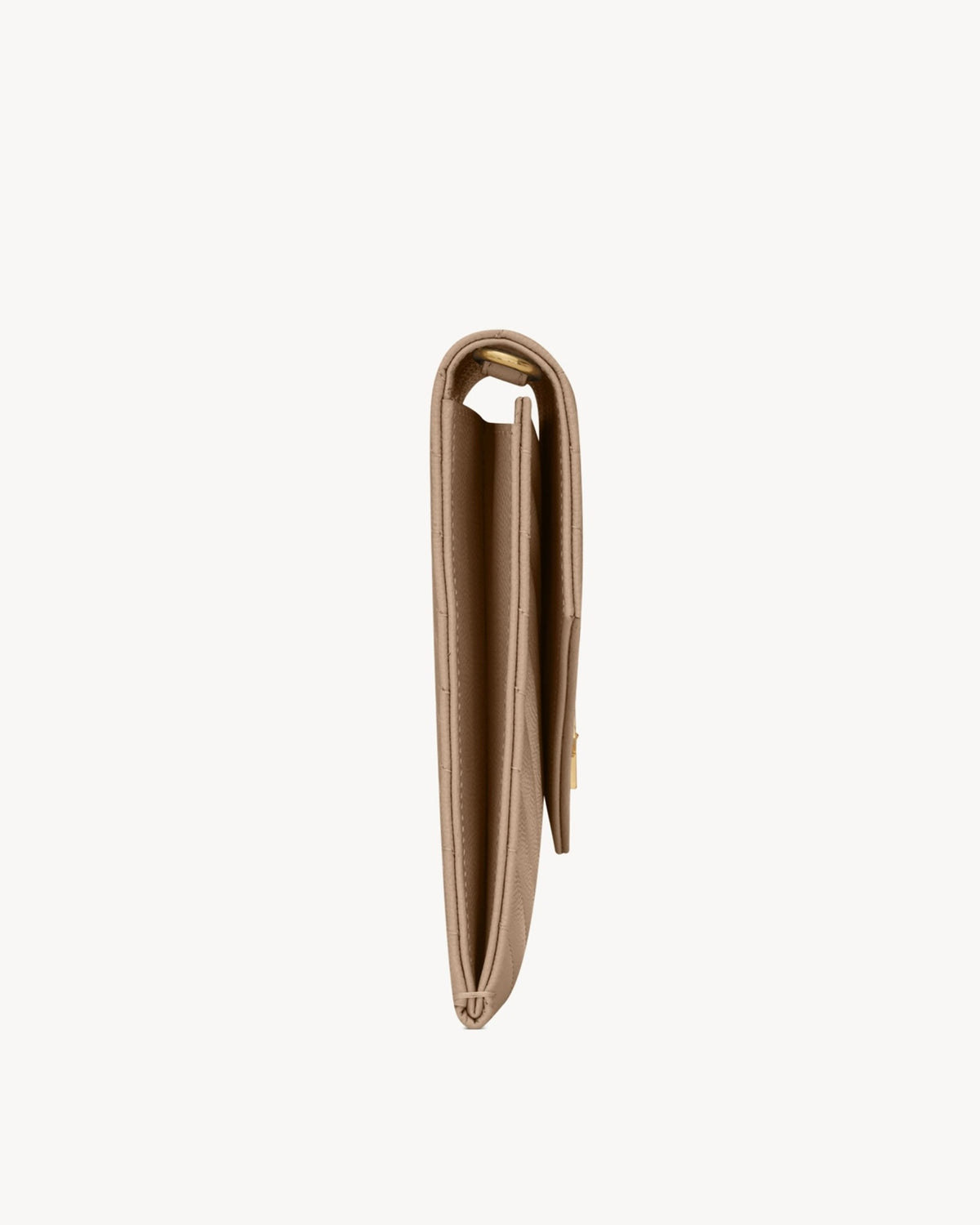 ysl dark beige grain de Poudre leather Cassandre flap