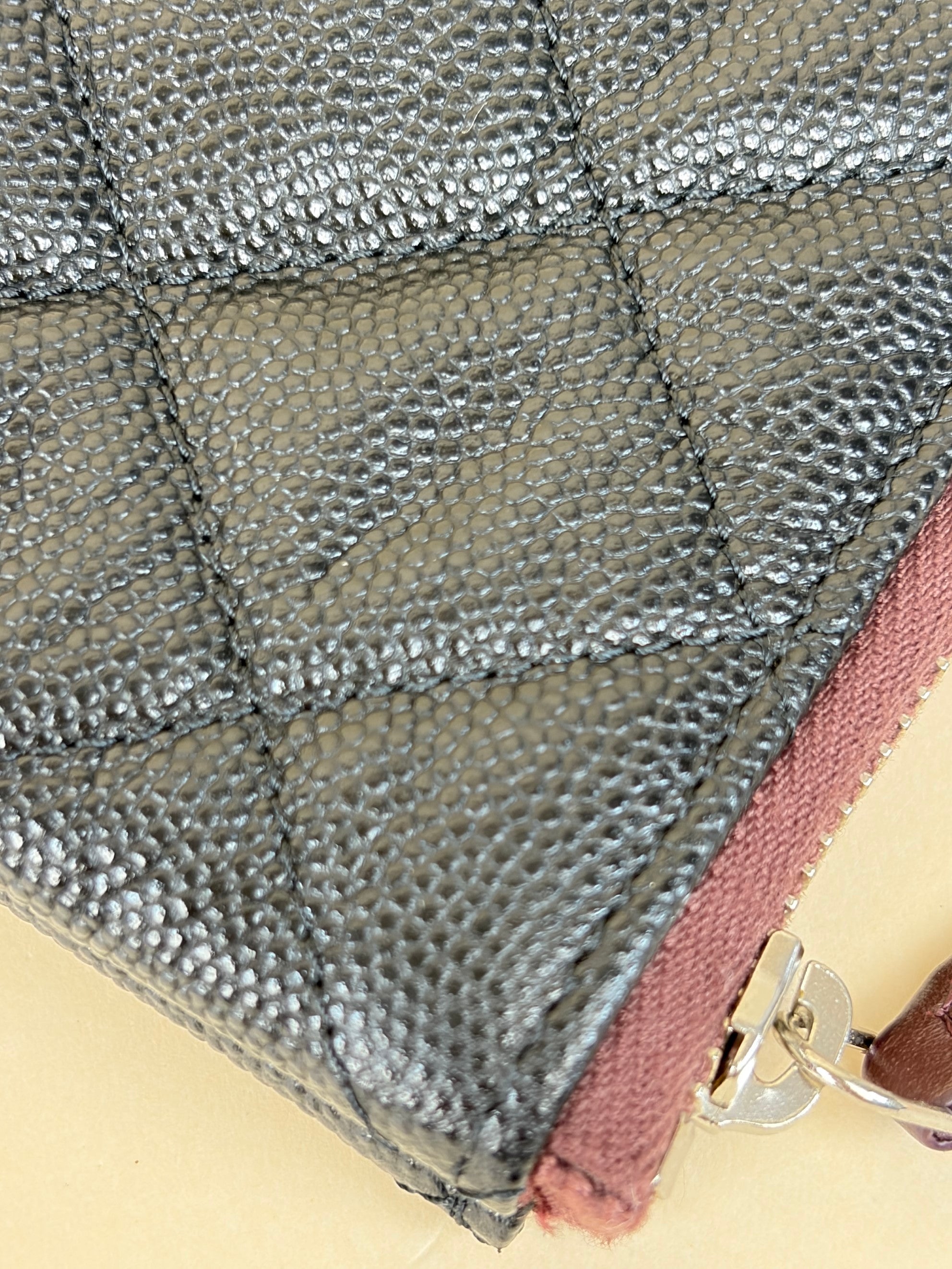 Chanel Black Classic O-CASE Zip Large Pouch
