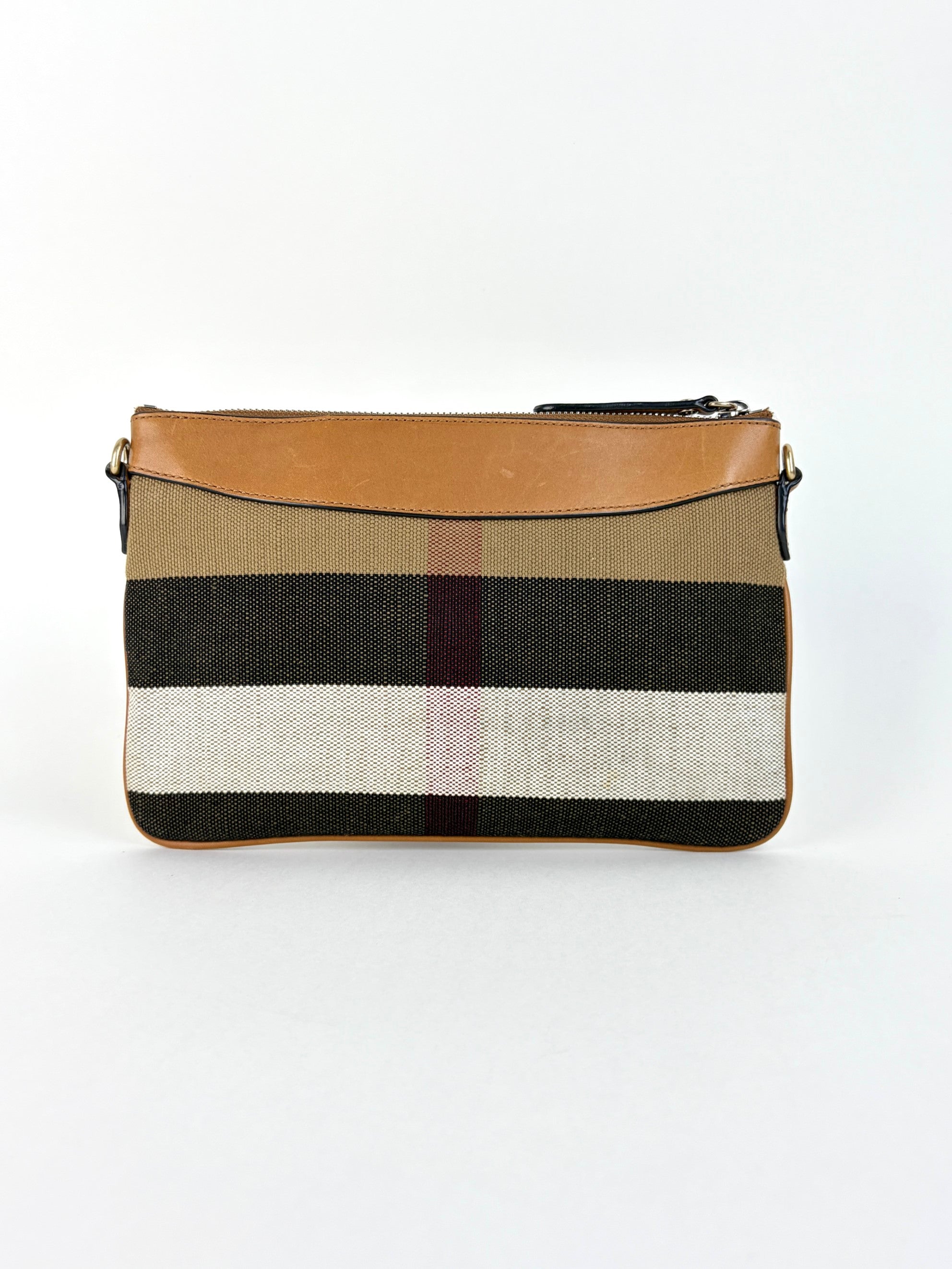 Burberry Peyton House Check canvas and brown leather