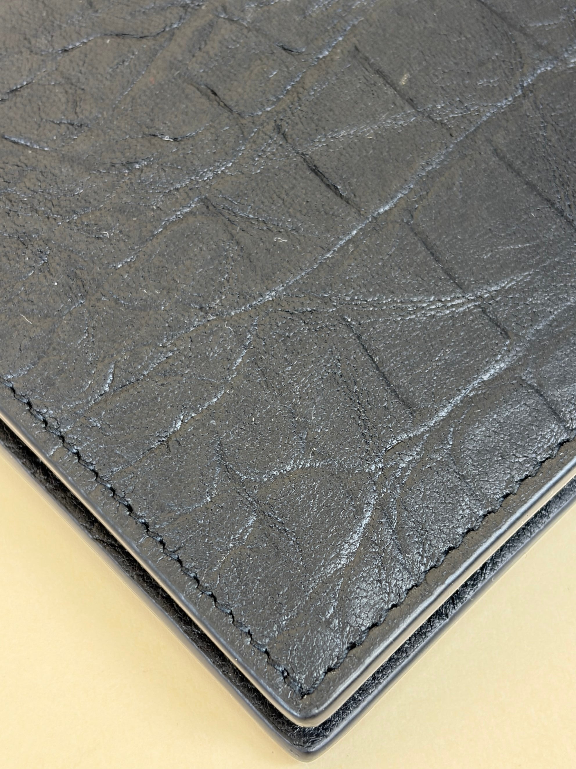 YSL Black Monogram Cassandre Crocodile Embossed Wallet