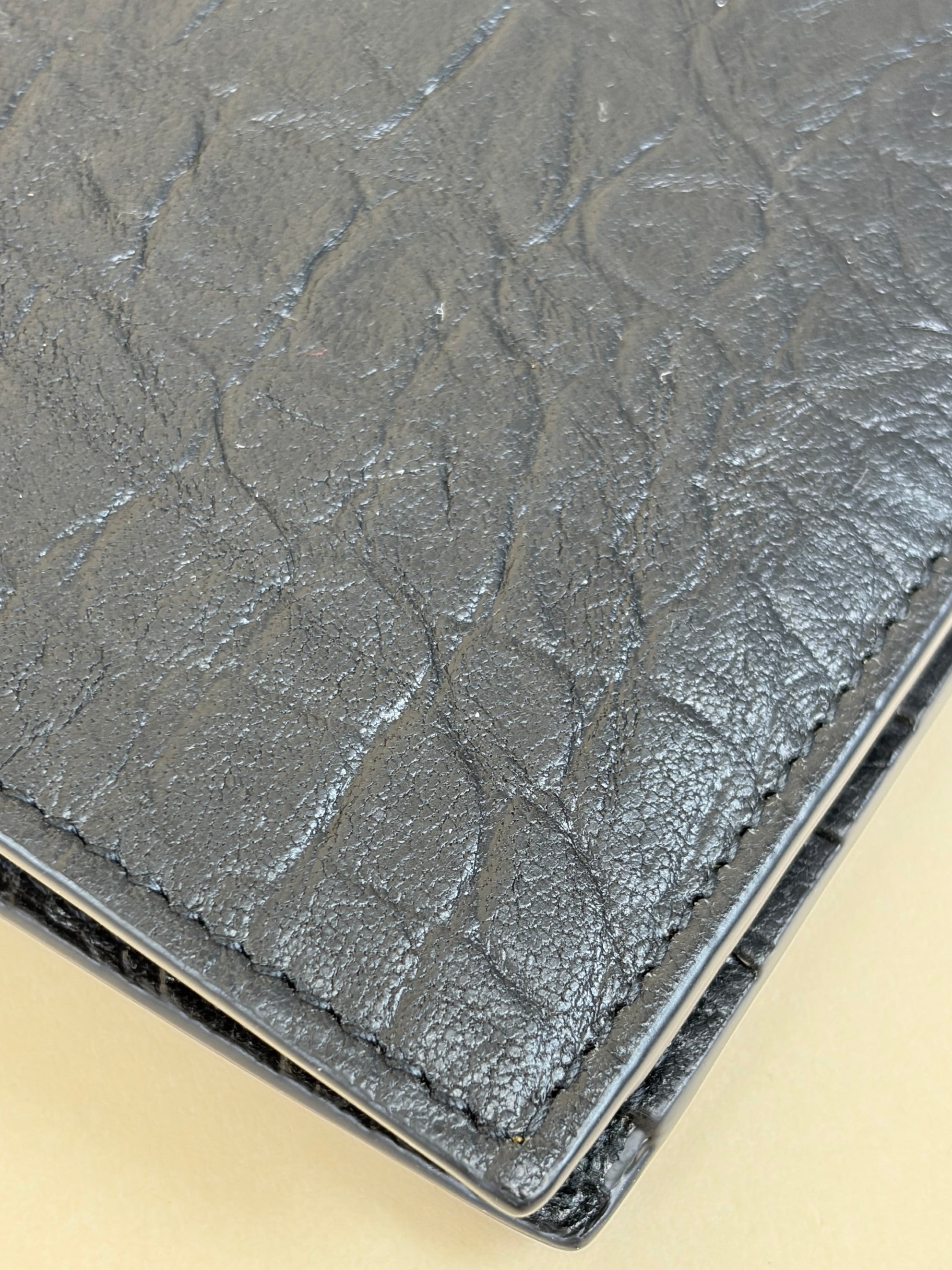 YSL Black Monogram Cassandre Crocodile Embossed Wallet