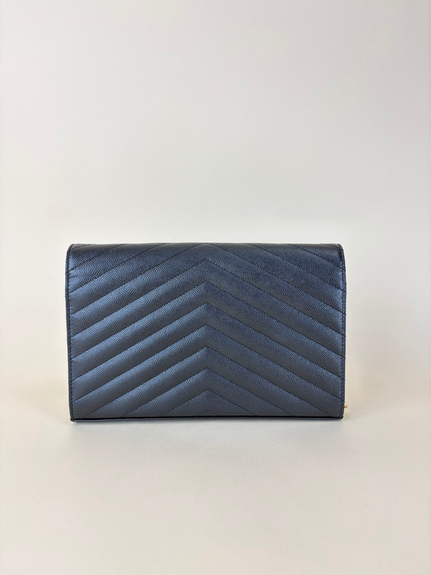 YSL Black Classic Cassandre Wallet On Chain