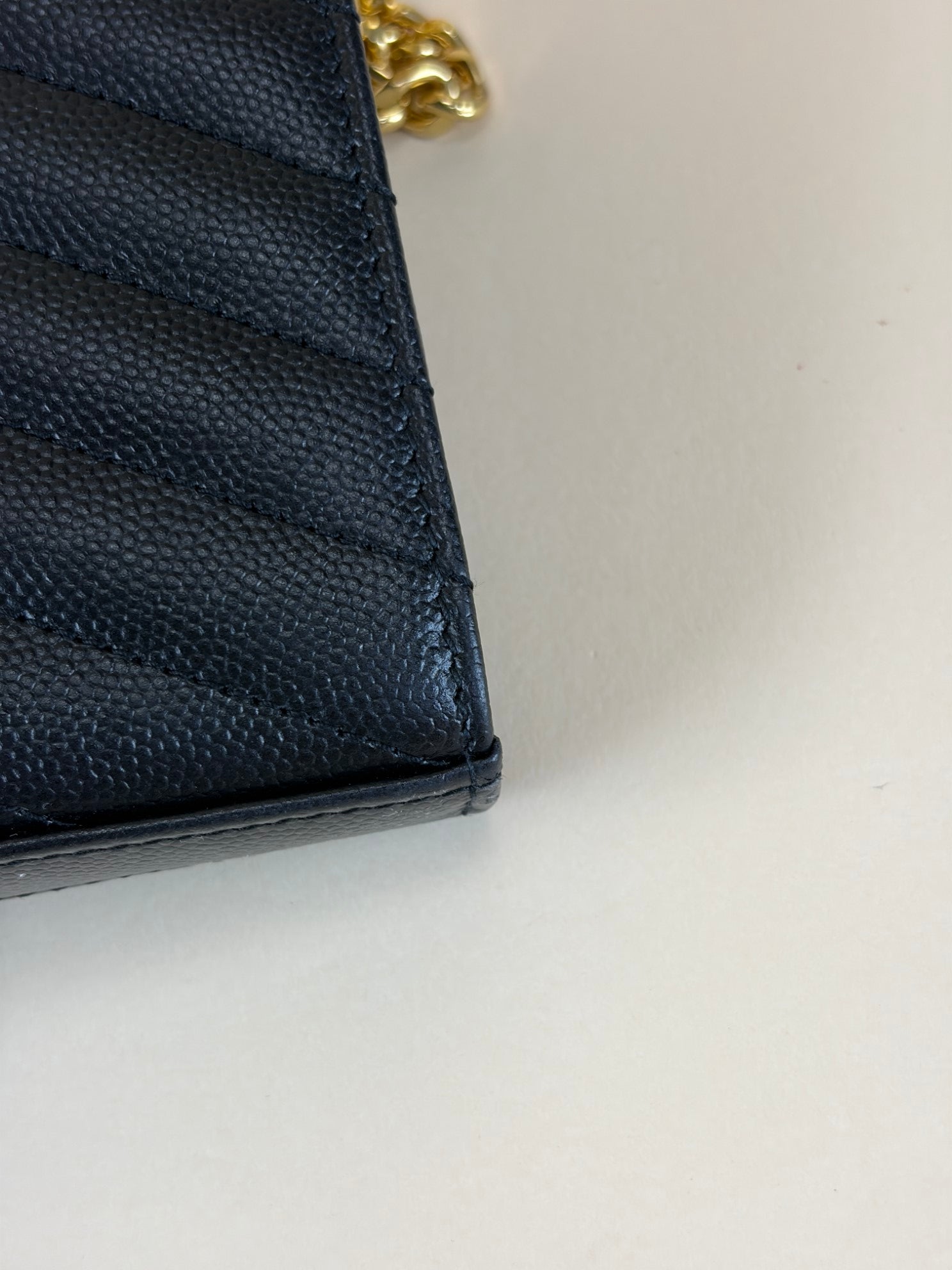 YSL Black Classic Cassandre Wallet On Chain
