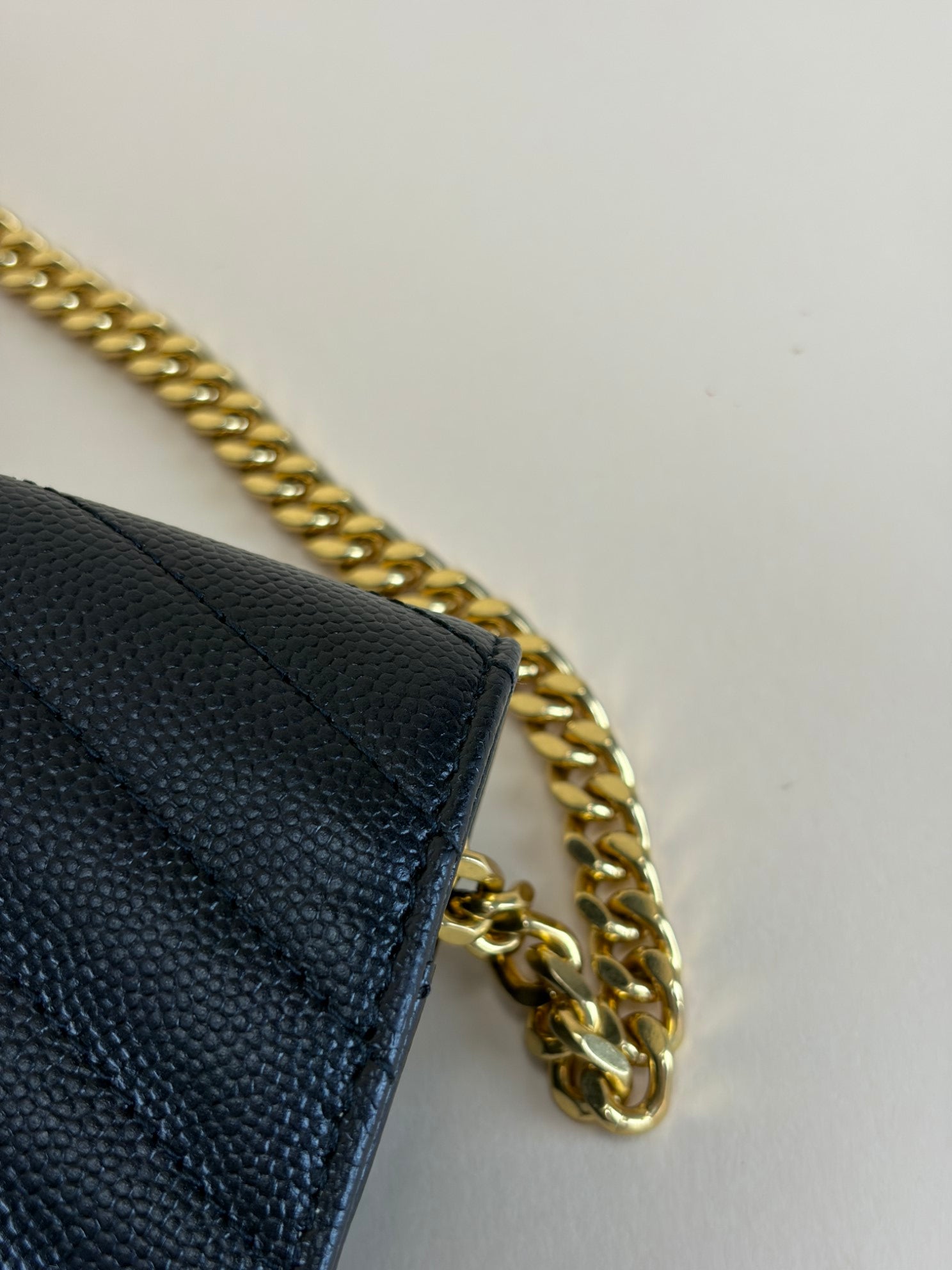 YSL Black Classic Cassandre Wallet On Chain