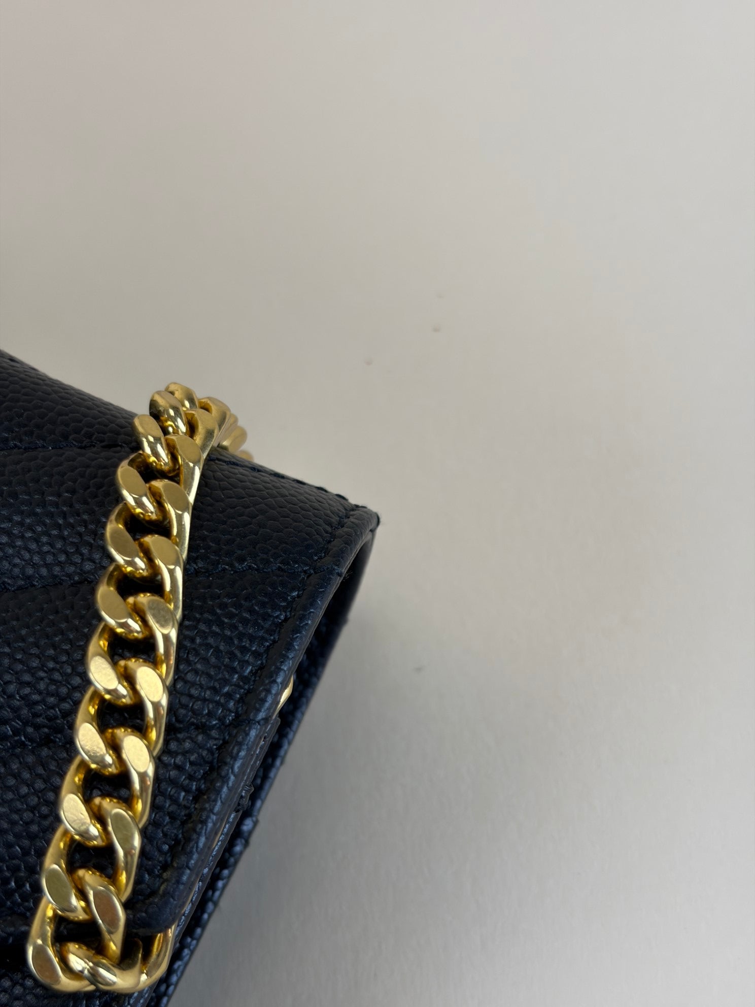 YSL Black Classic Cassandre Wallet On Chain
