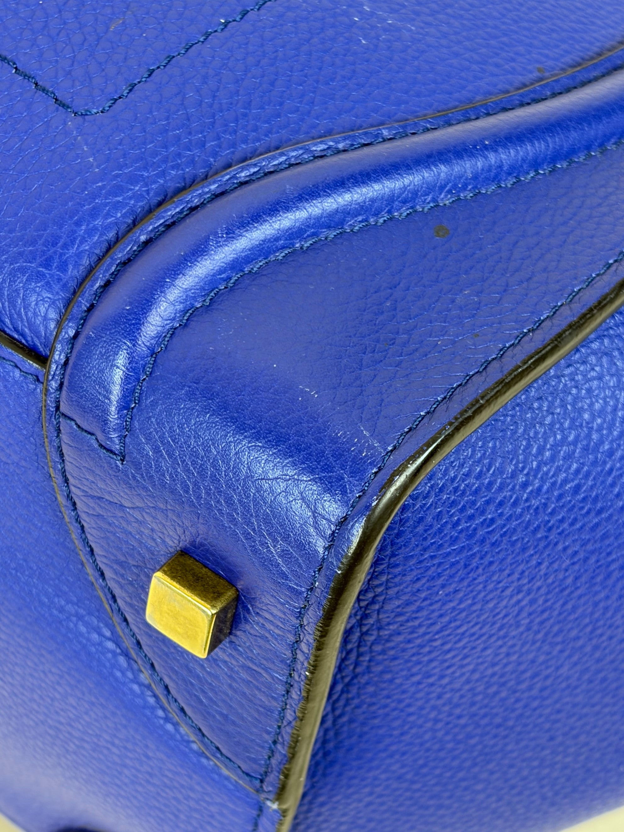 Celine Blue Mini Luggage Tote Bag