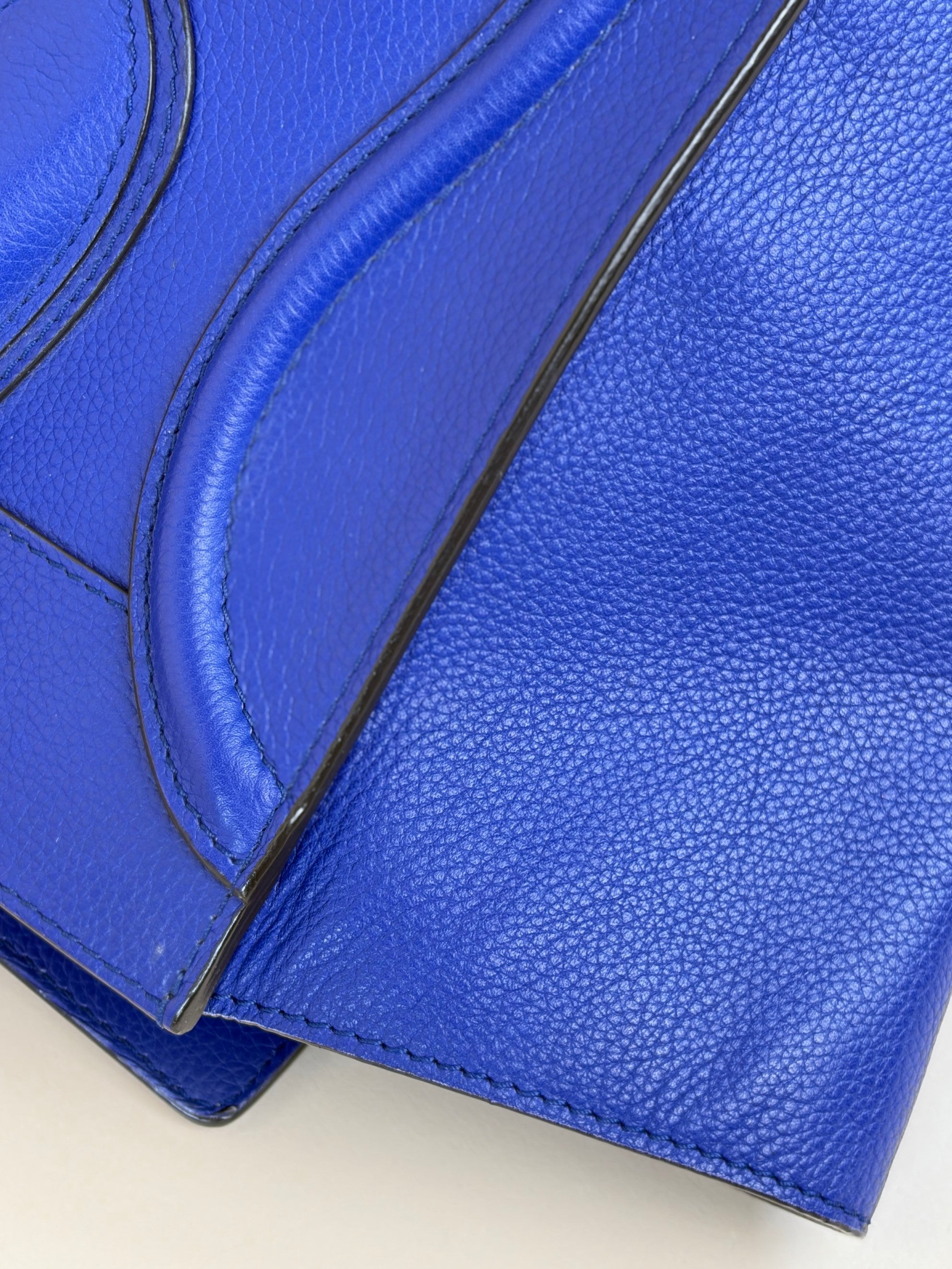 Celine Blue Mini Luggage Tote Bag