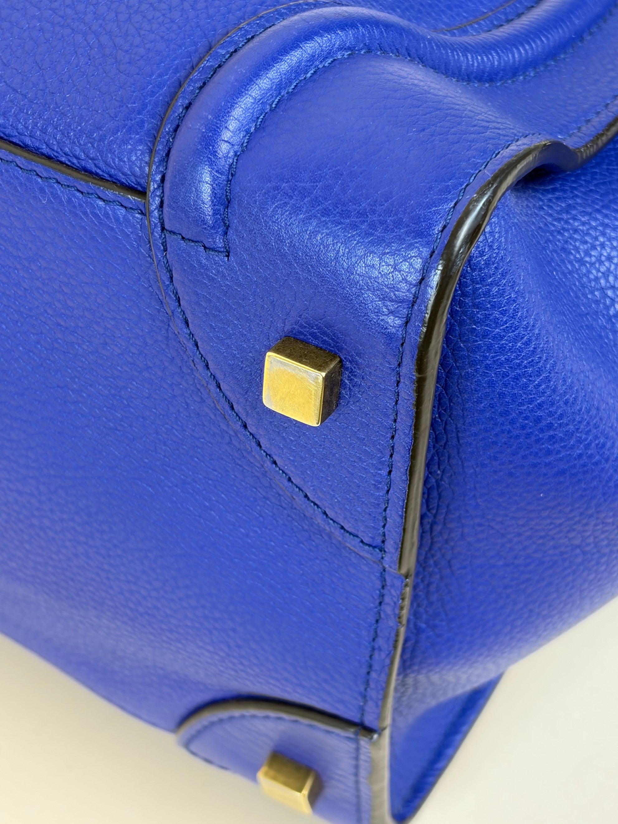 Celine Blue Mini Luggage Tote Bag