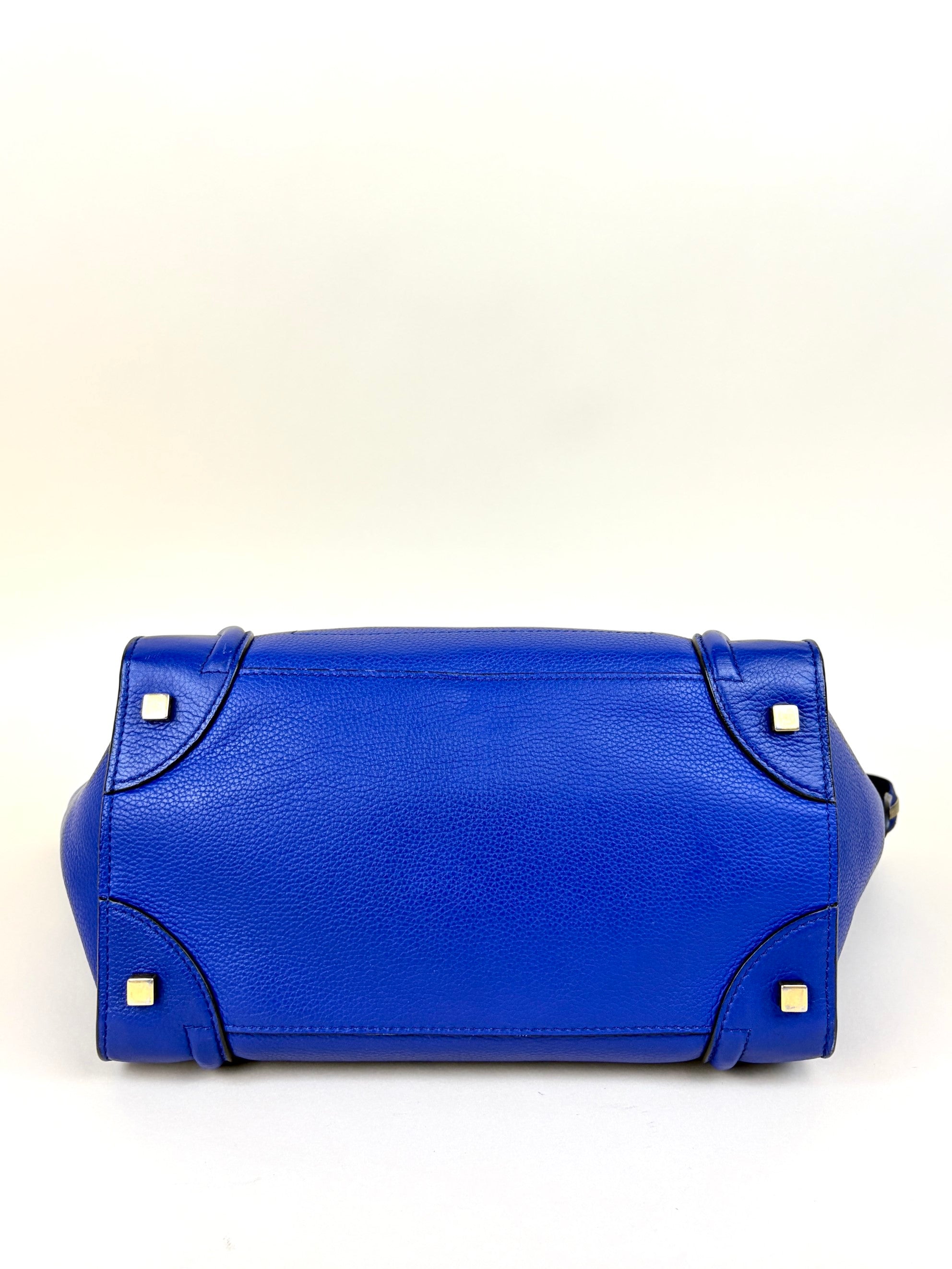 Celine Blue Mini Luggage Tote Bag