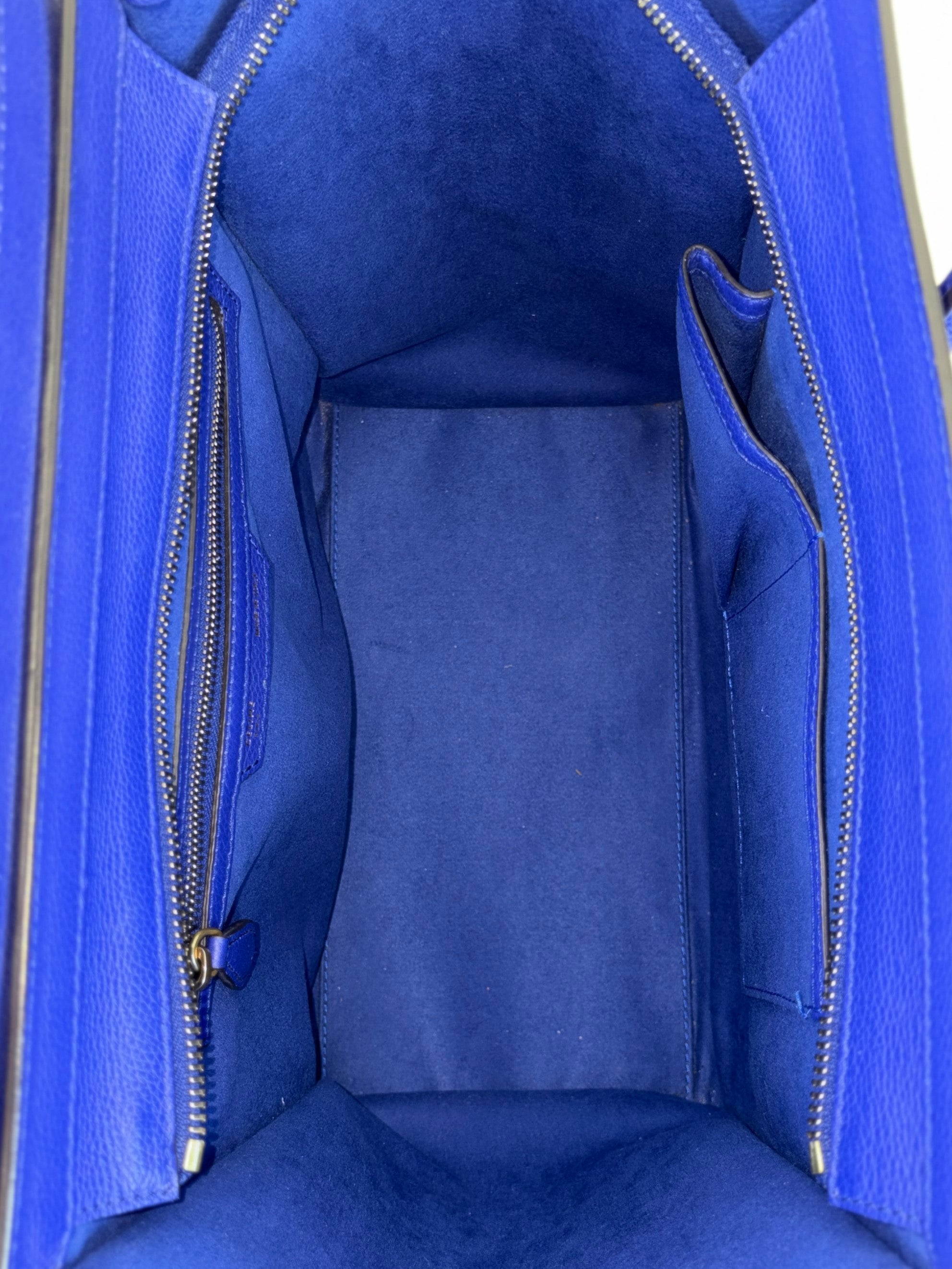 Celine Blue Mini Luggage Tote Bag