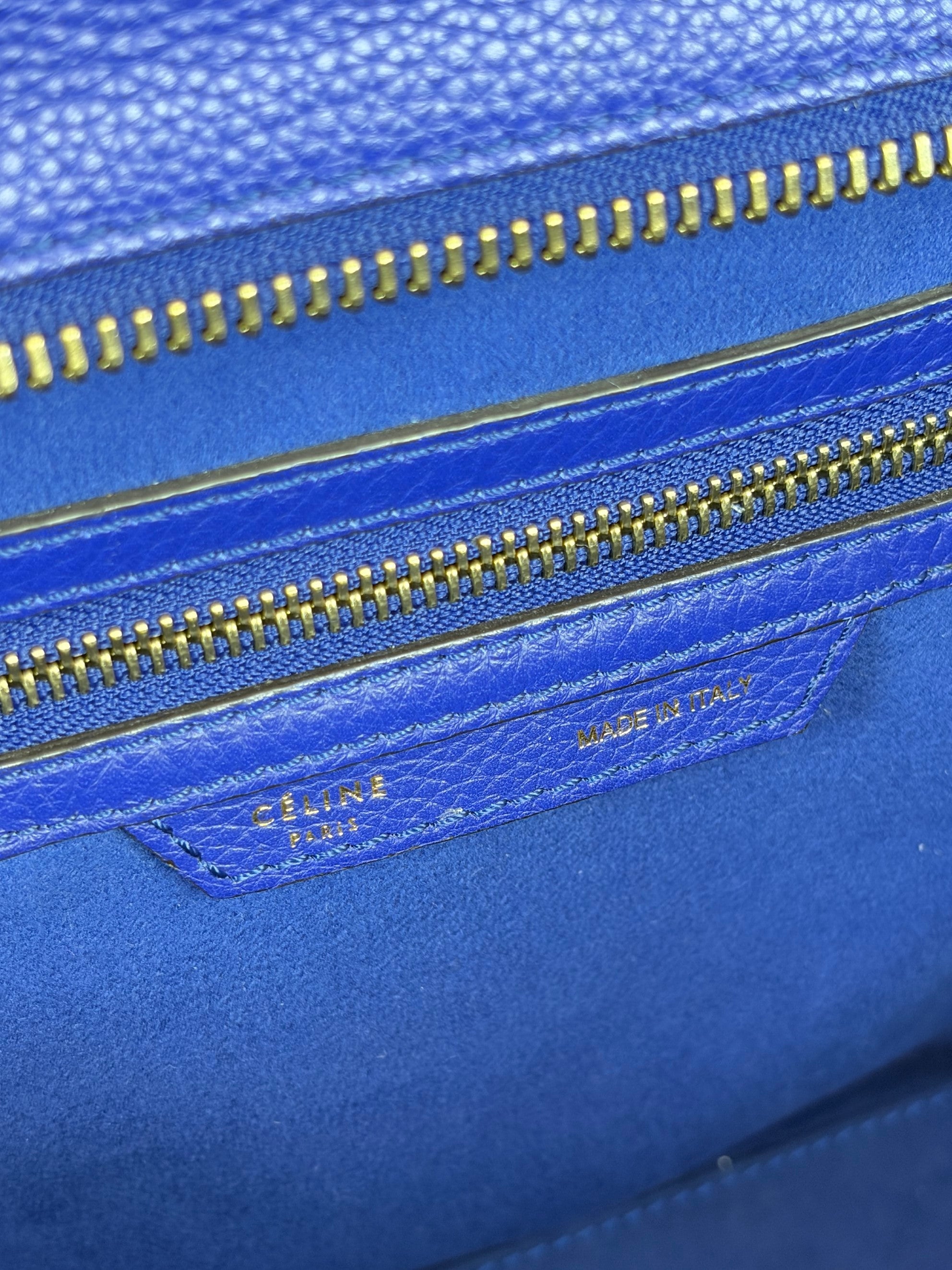 Celine Blue Mini Luggage Tote Bag