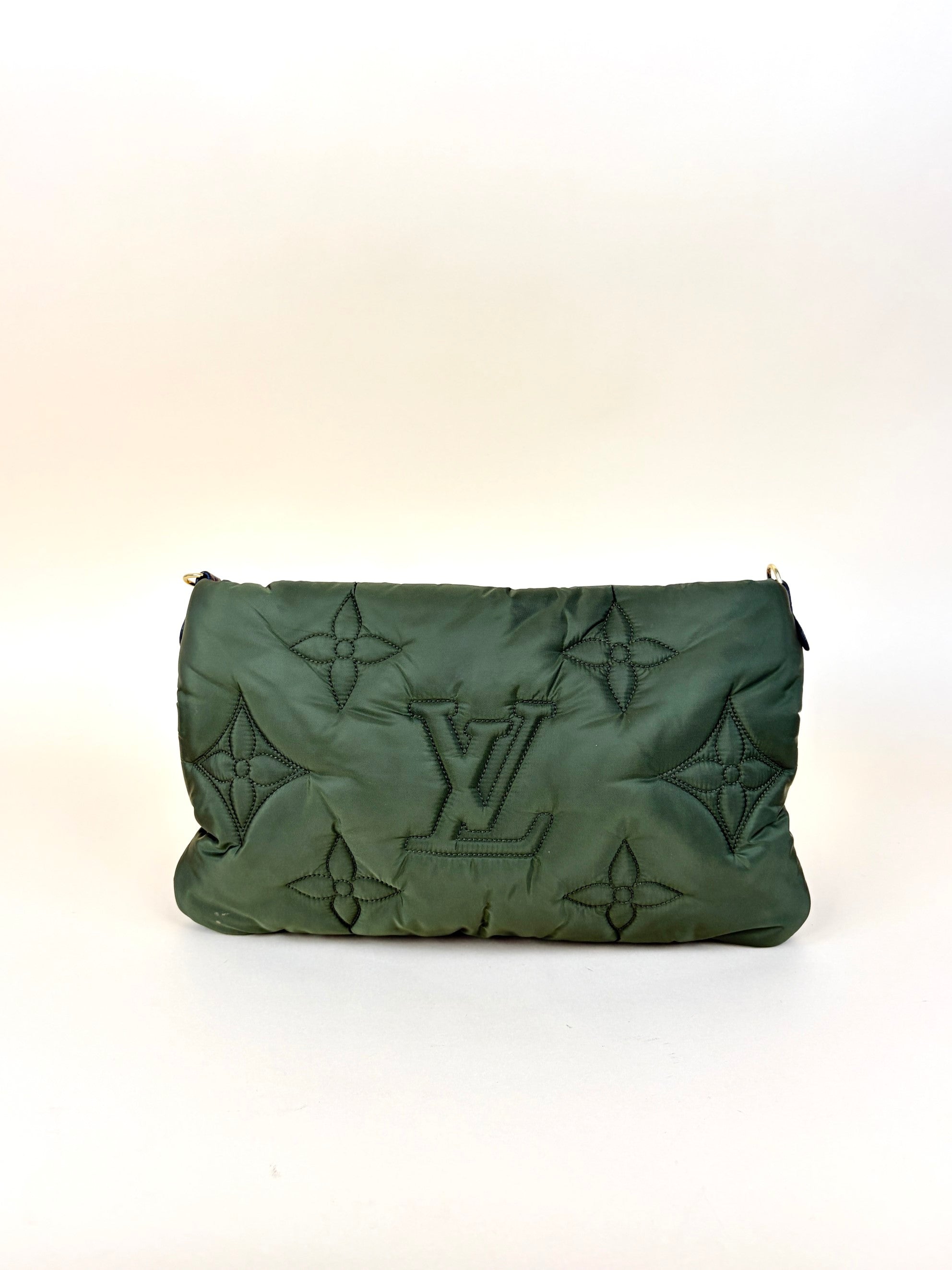 louis Vuitton Kaki beige econyl monogram maxi multi pochette