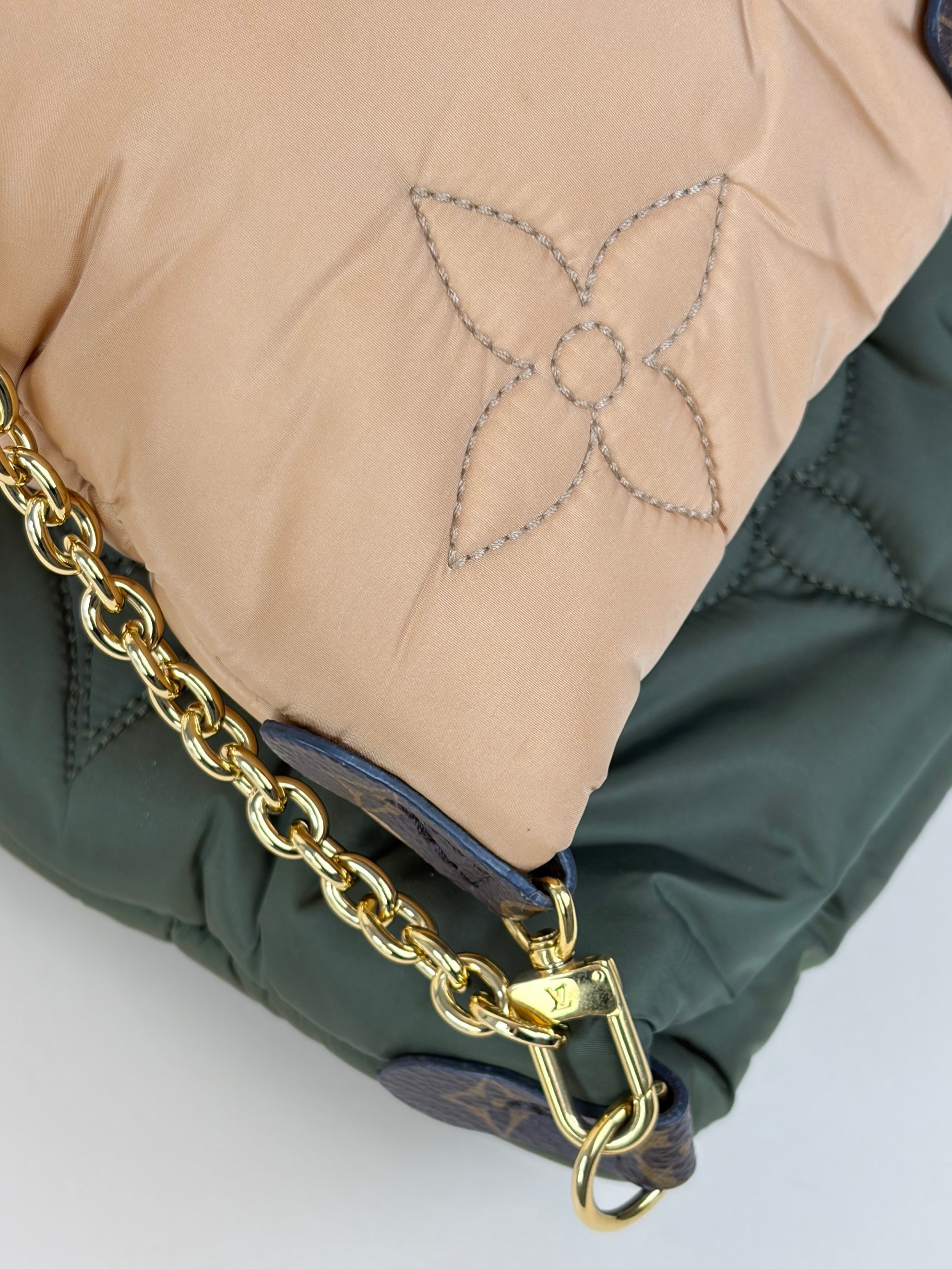 louis Vuitton Kaki beige econyl monogram maxi multi pochette