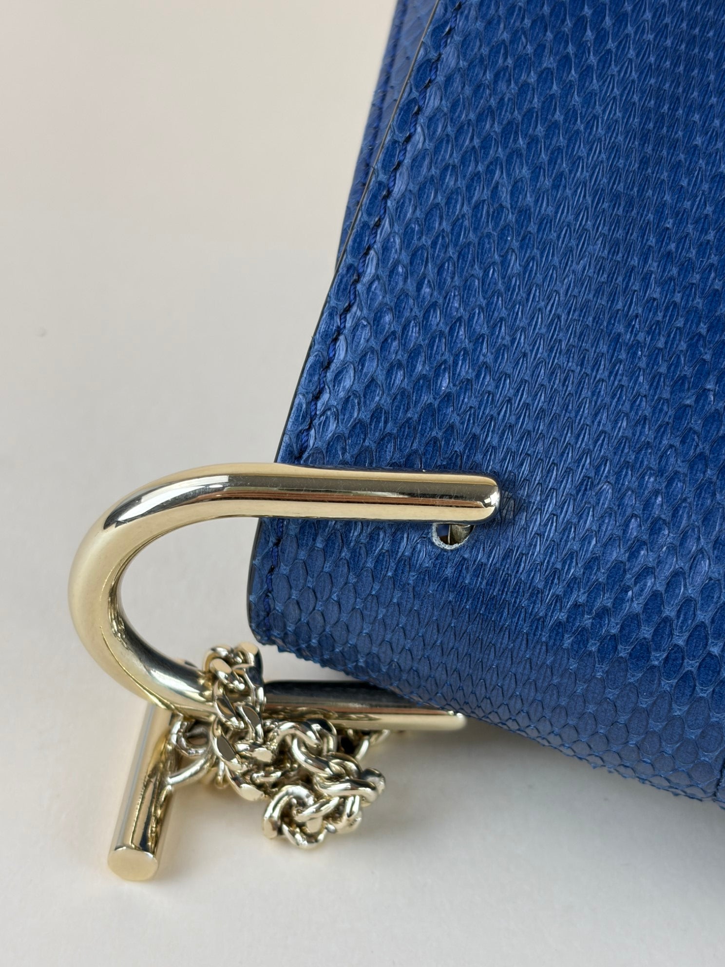 Chloe Blue Chakskin Drew Shoulder Bag
