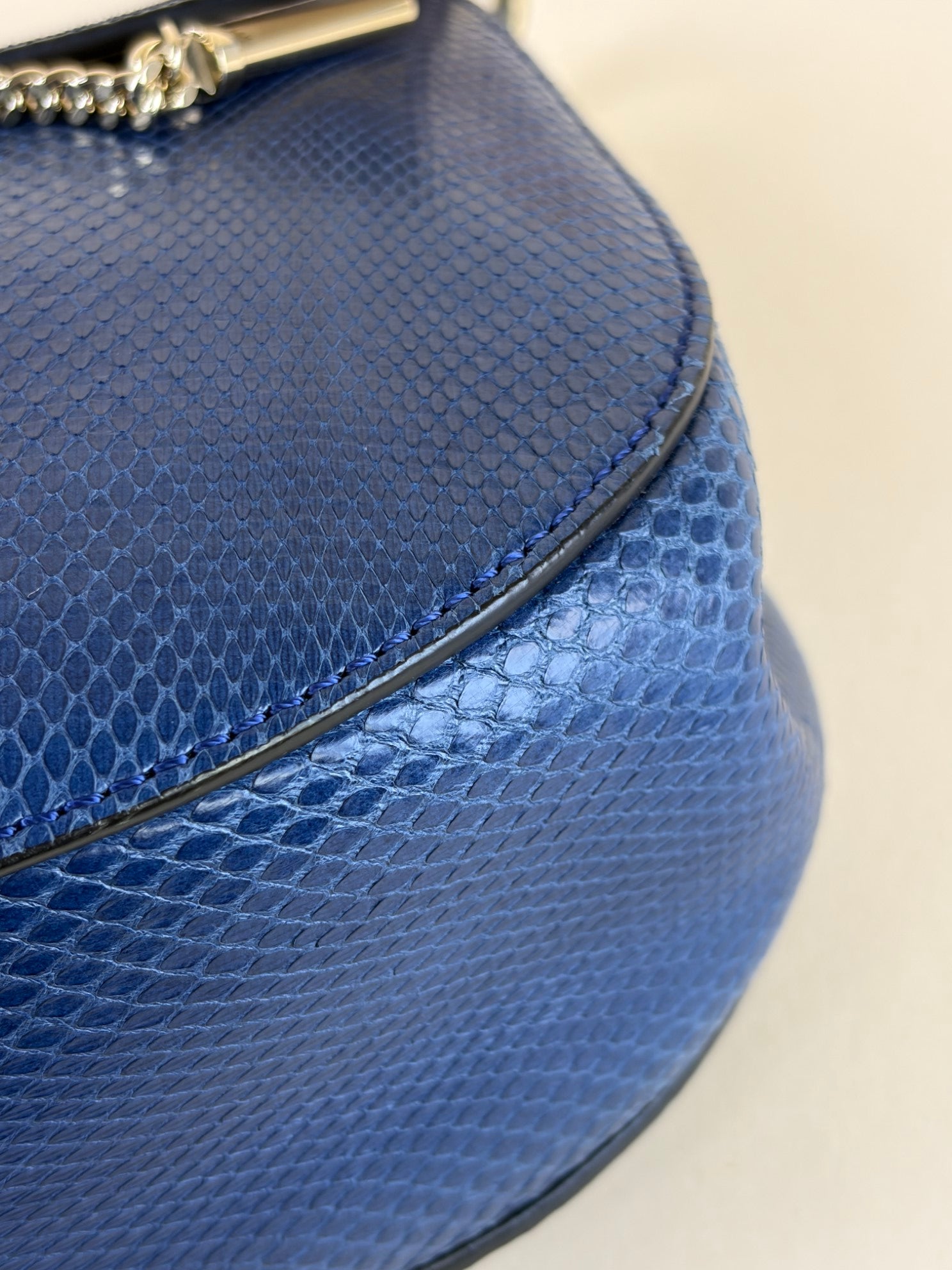 Chloe Blue Chakskin Drew Shoulder Bag