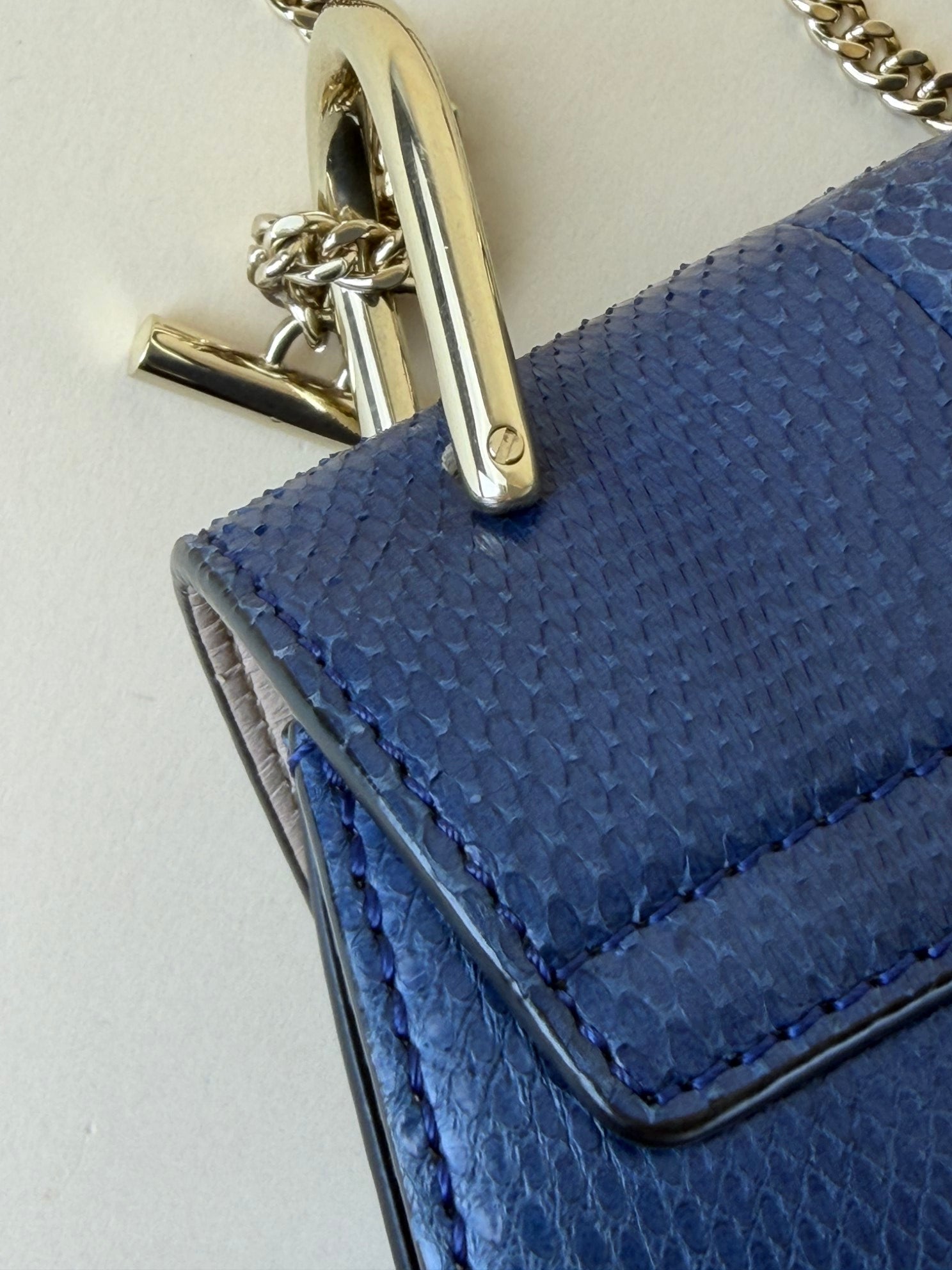 Chloe Blue Chakskin Drew Shoulder Bag