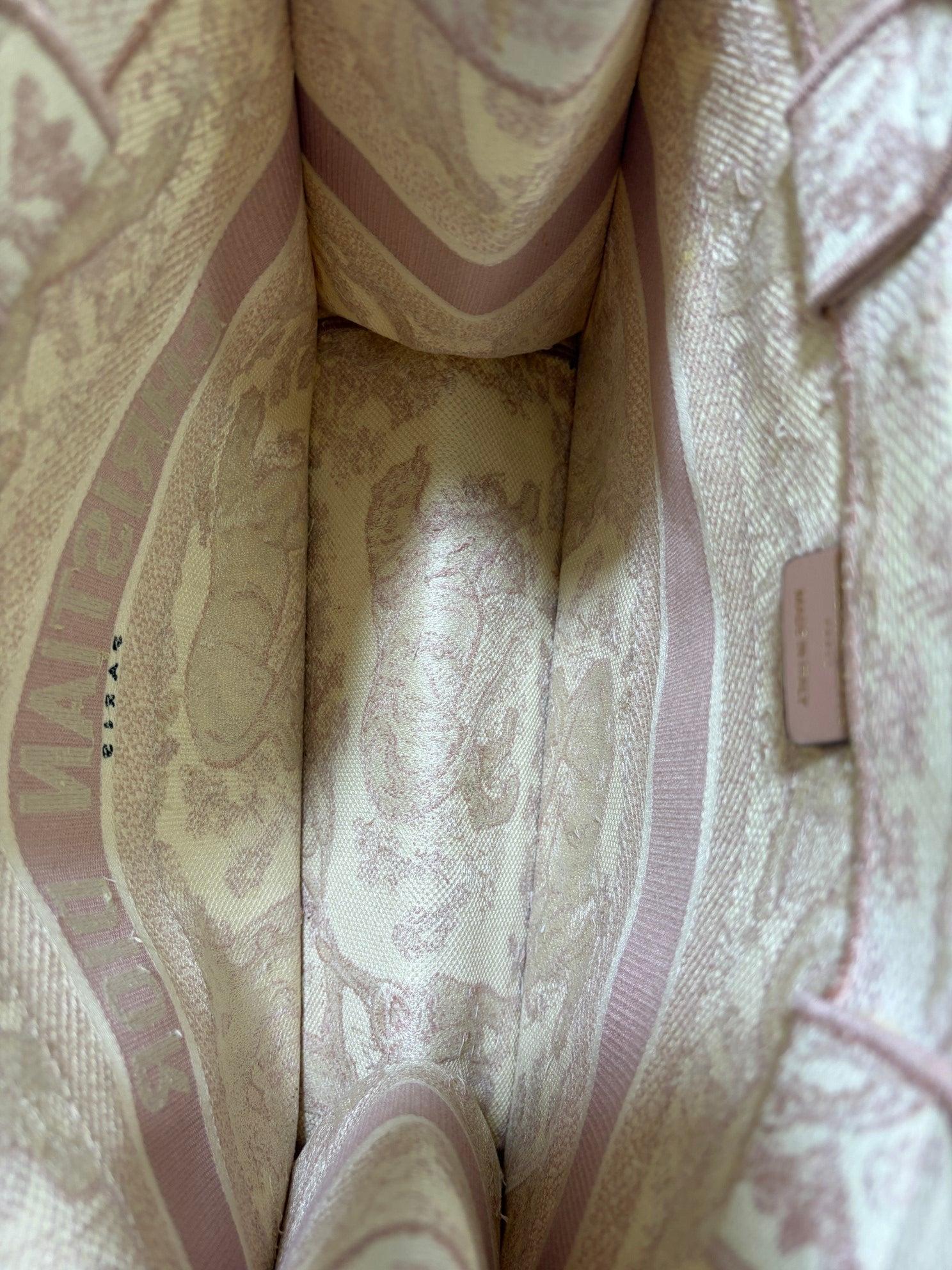 Christian Dior pink book tote medium canvas