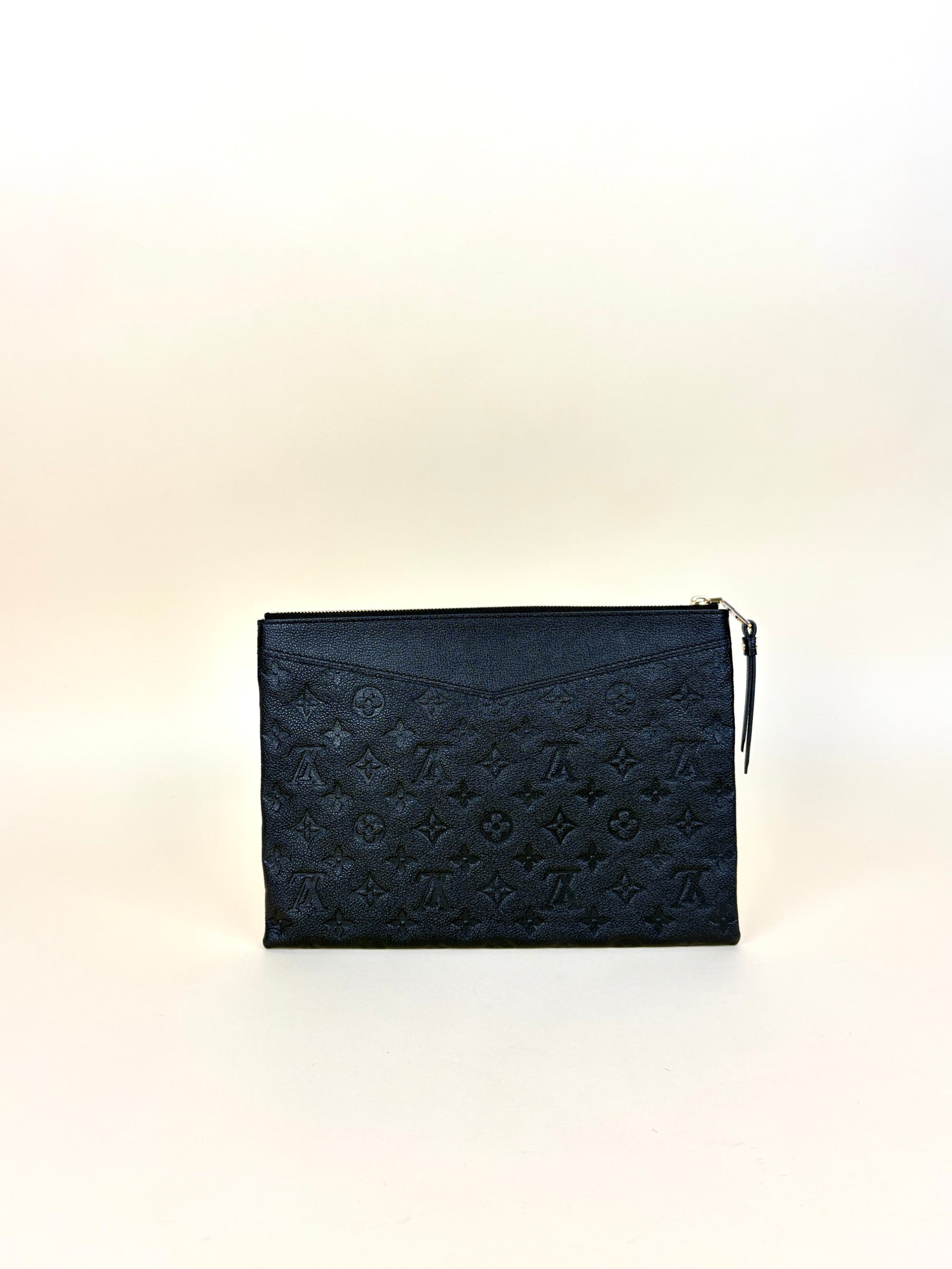 Louis Vuitton Black monogram Daily Imprinted Zip Clutch