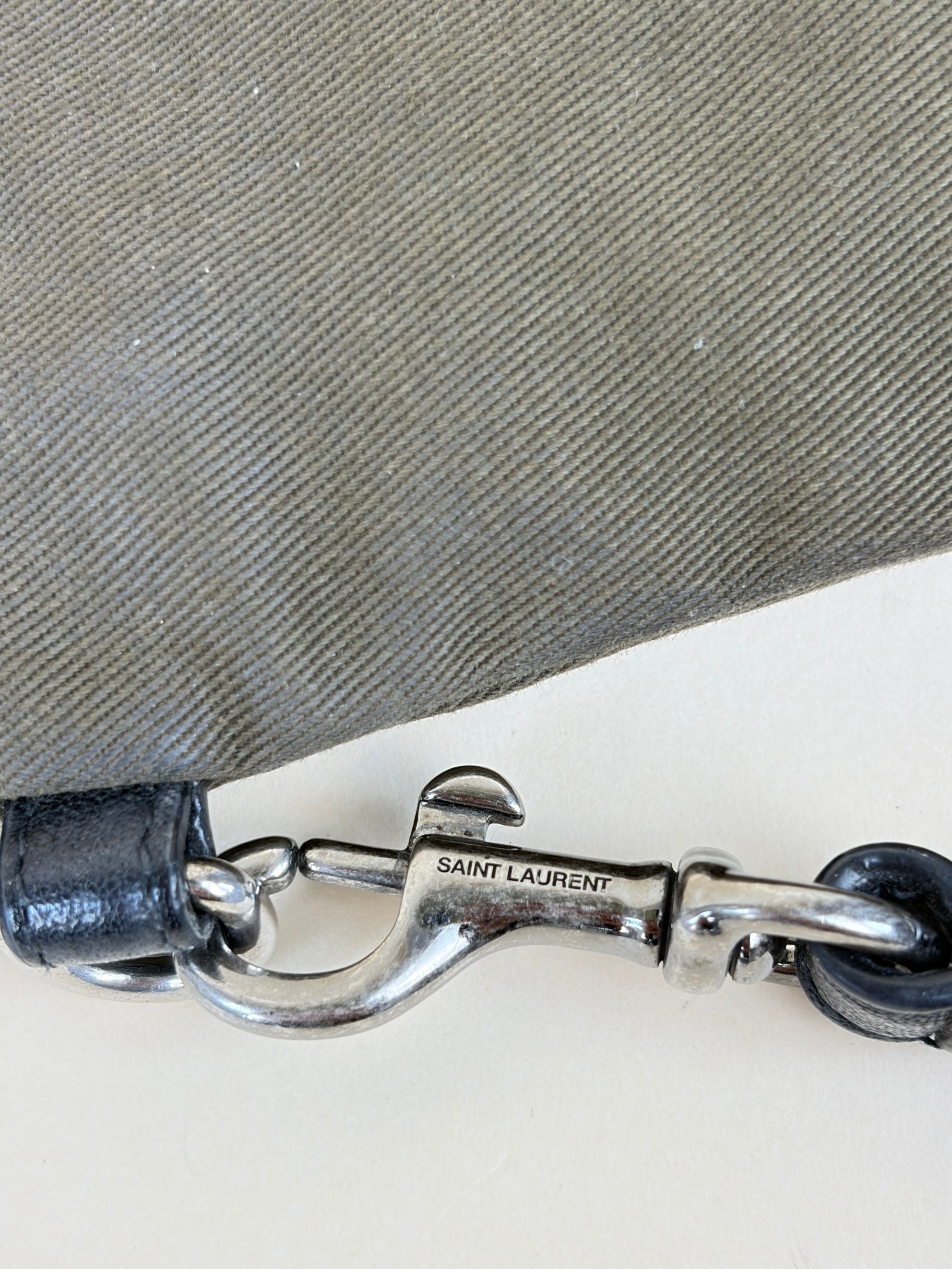 yel olive canvas rive gauche zipped pouch