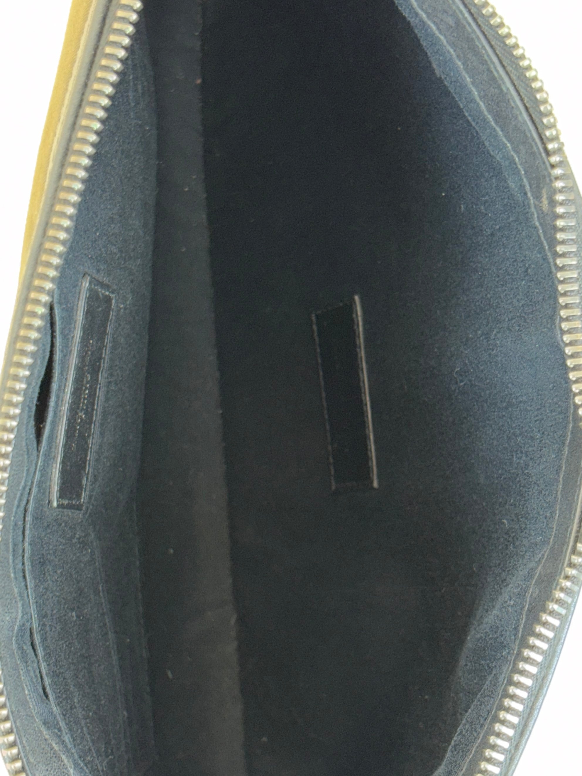 yel olive canvas rive gauche zipped pouch